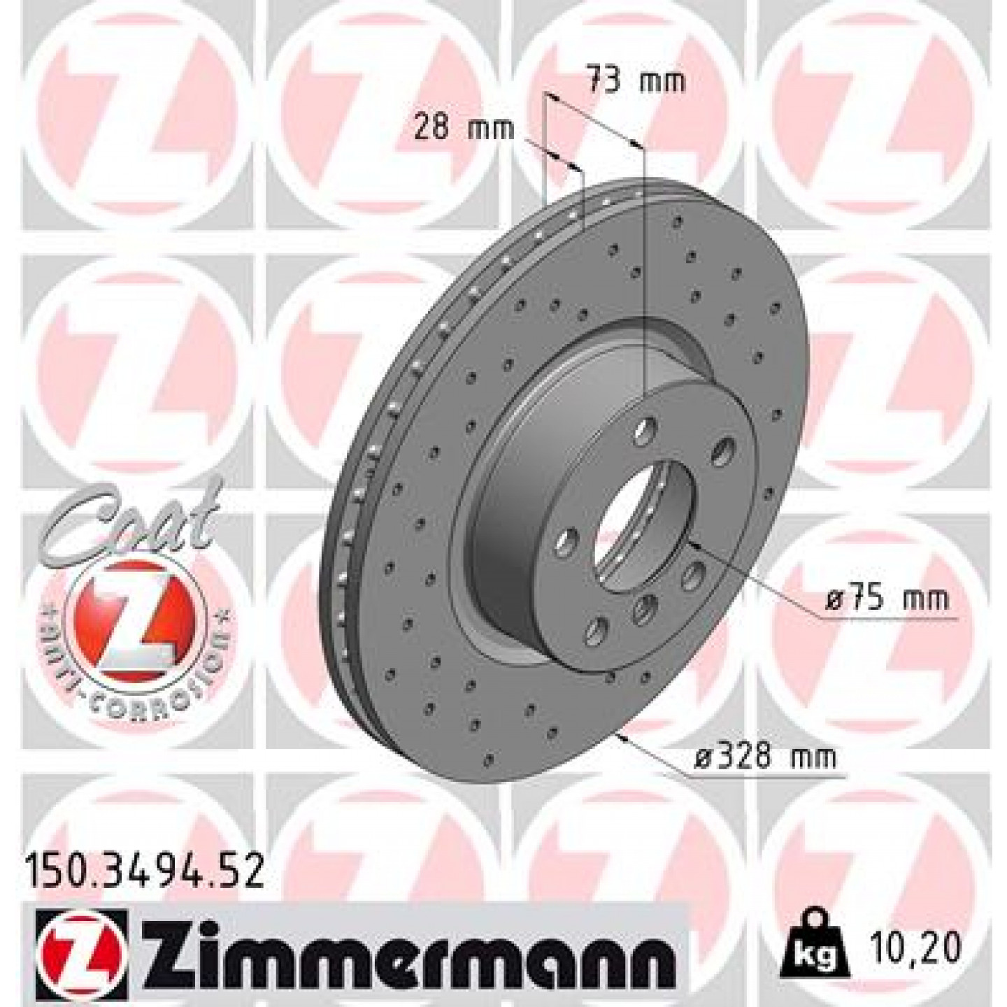 Brzdový kotouč ZIMMERMANN 150.3494.52