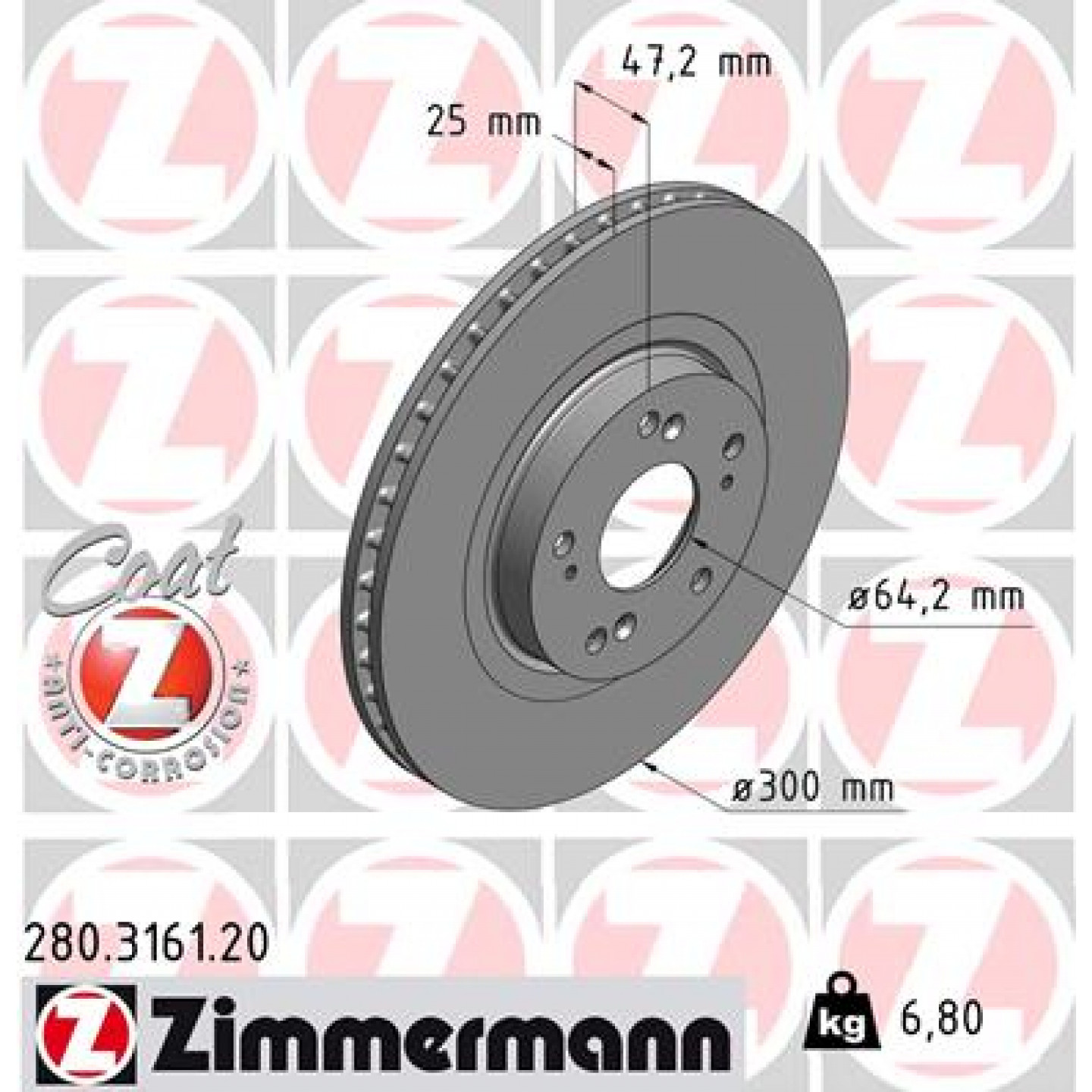 Remschijf ZIMMERMANN 280.3161.20