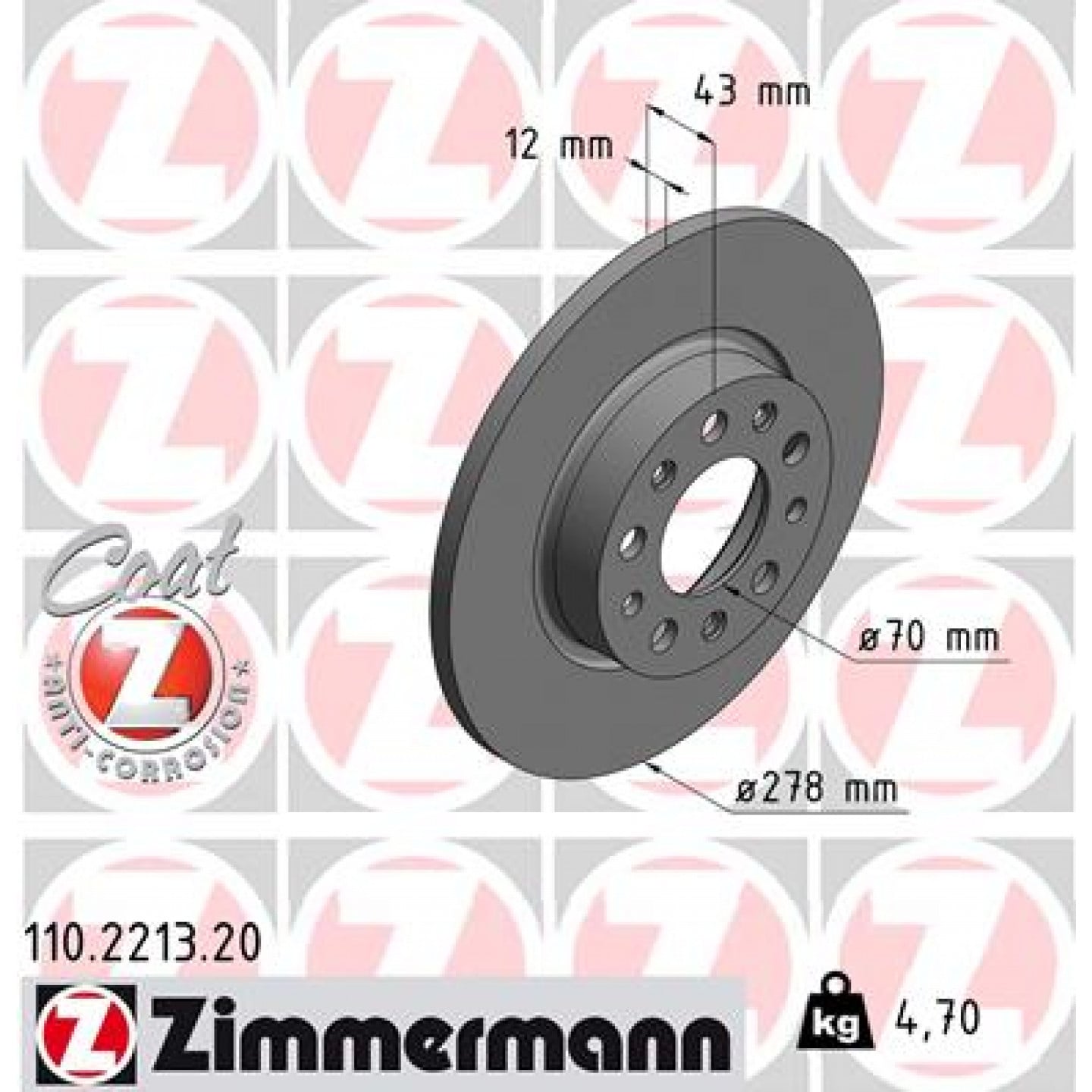 Brzdový kotouč ZIMMERMANN 110.2213.20