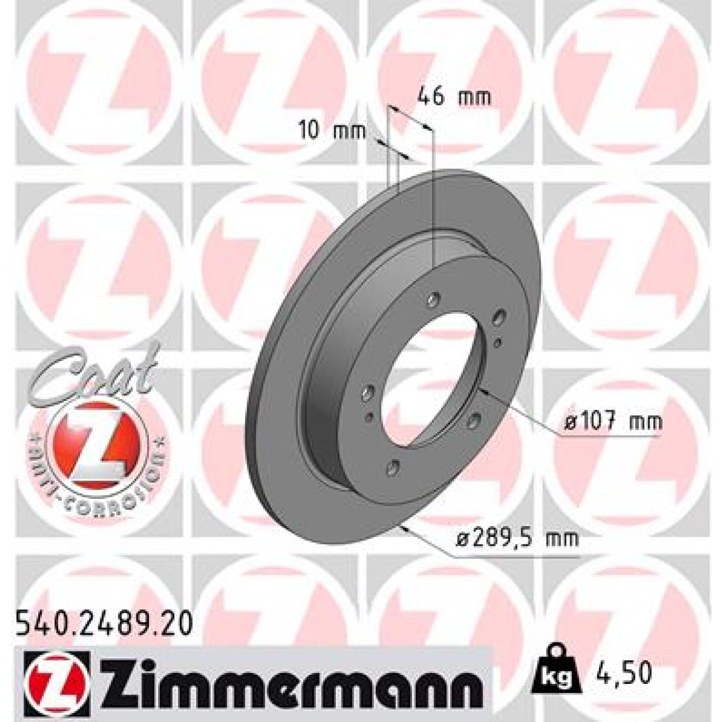 Bremsscheibe ZIMMERMANN 540.2489.20