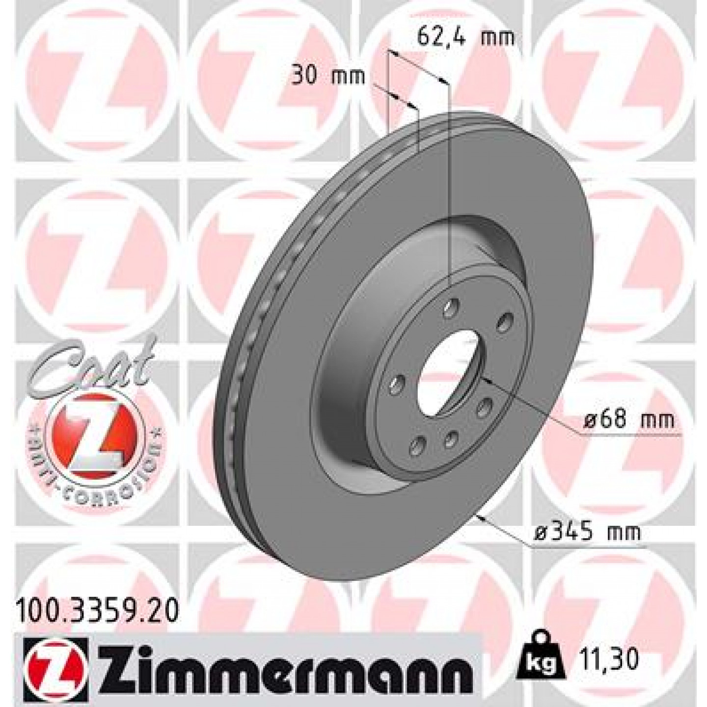 Remschijf ZIMMERMANN 100.3359.20