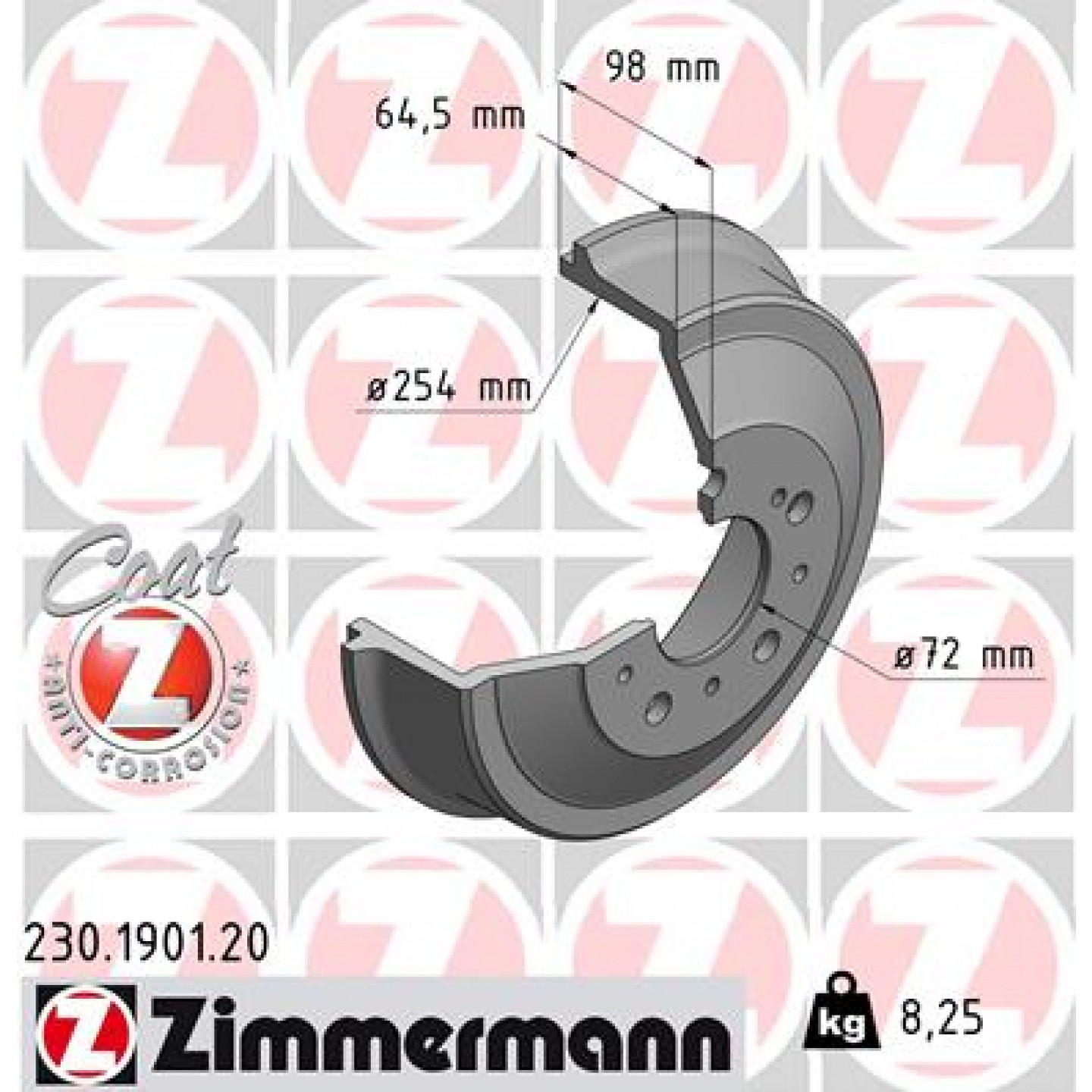 Bremstrommel ZIMMERMANN 230.1901.20