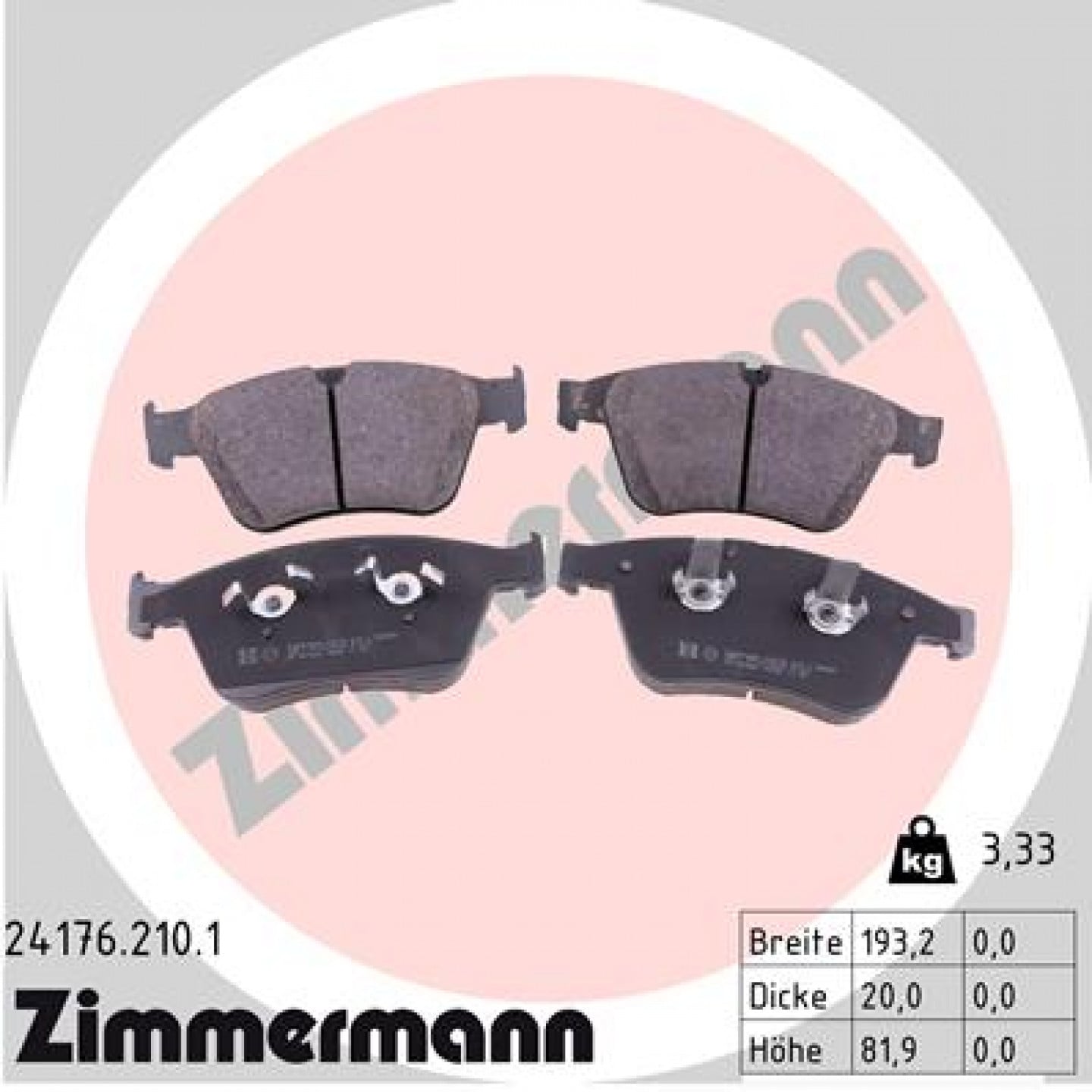 Bremseklodser ZIMMERMANN 24176.210.1