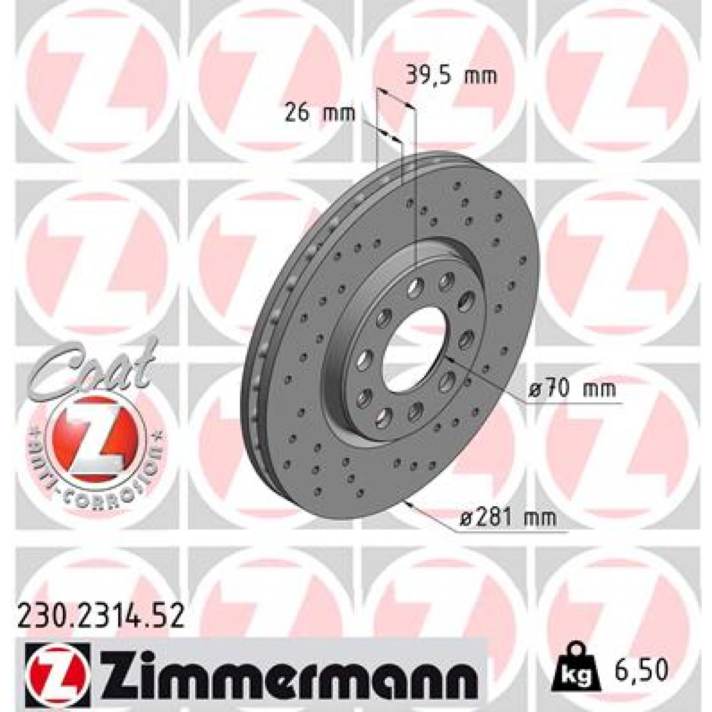 Remschijf ZIMMERMANN 230.2314.52