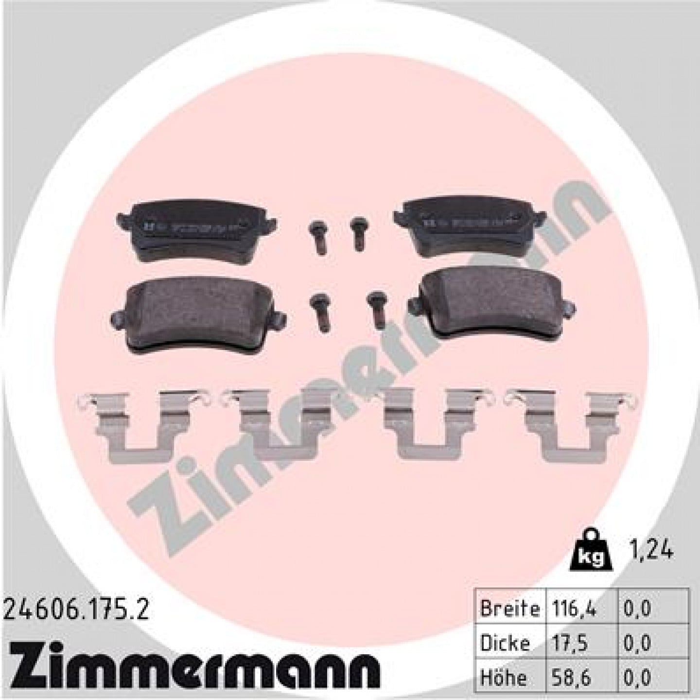 Sada brzdových destiček, kotoučová brzda ZIMMERMANN 24606.175.2