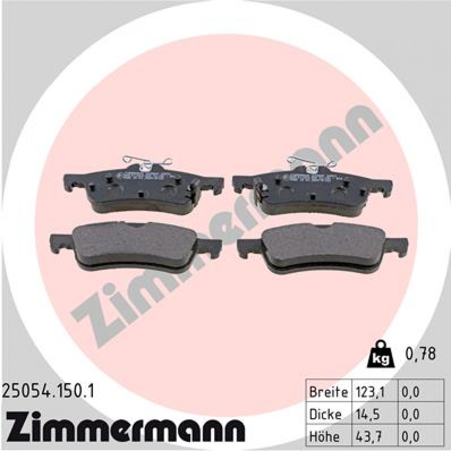 Kit pastiglie freno, Freno a disco ZIMMERMANN 25054.150.1