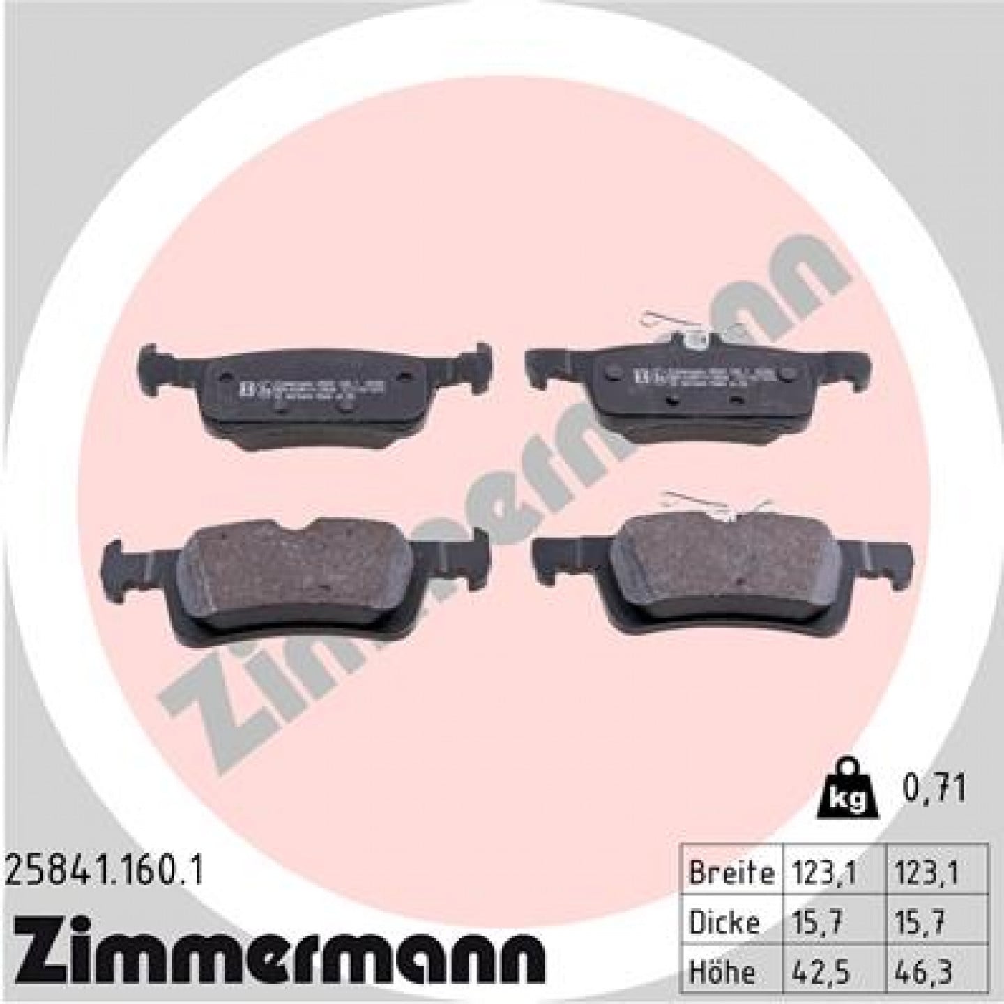 Bremseklodser ZIMMERMANN 25841.160.1