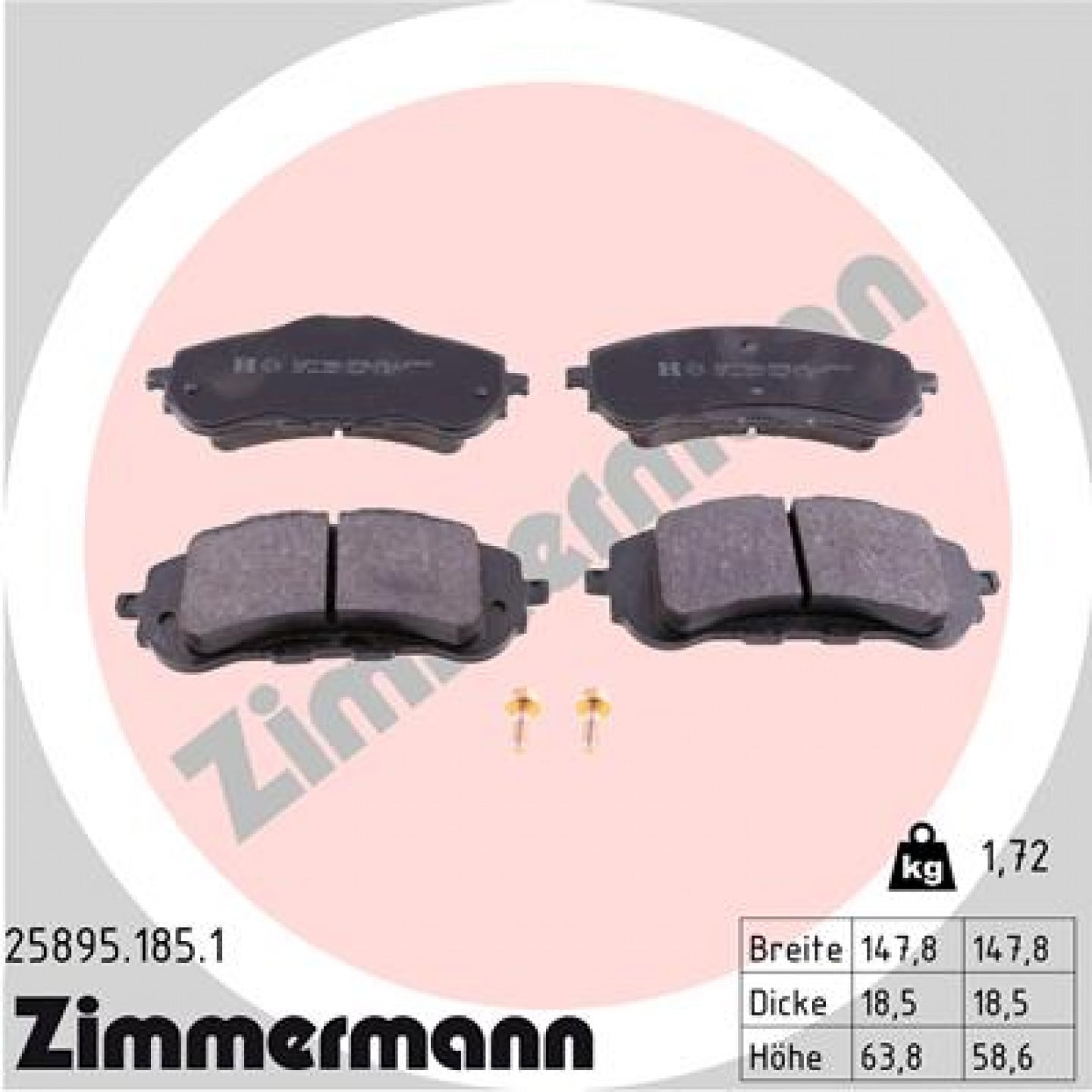 Jogo de pastilhas para travão de disco ZIMMERMANN 25895.185.1