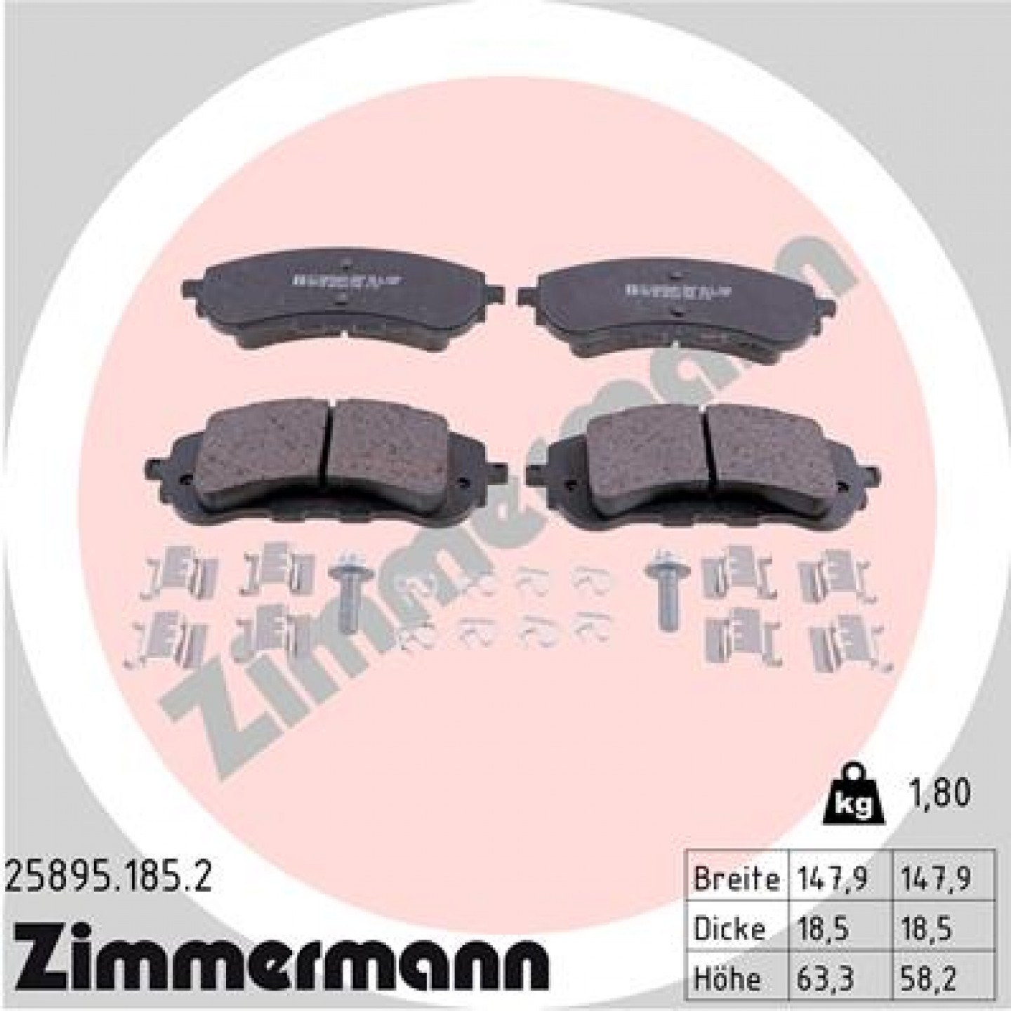 Bremseklodser ZIMMERMANN 25895.185.2