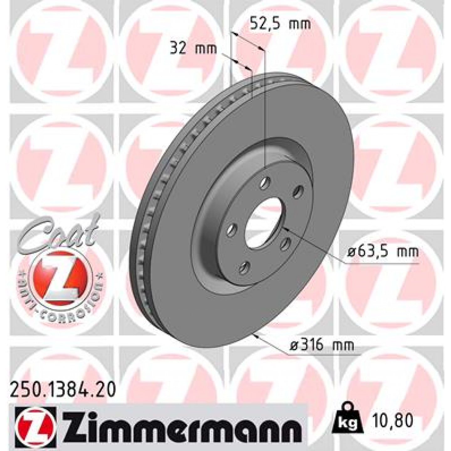 Remschijf ZIMMERMANN 250.1384.20