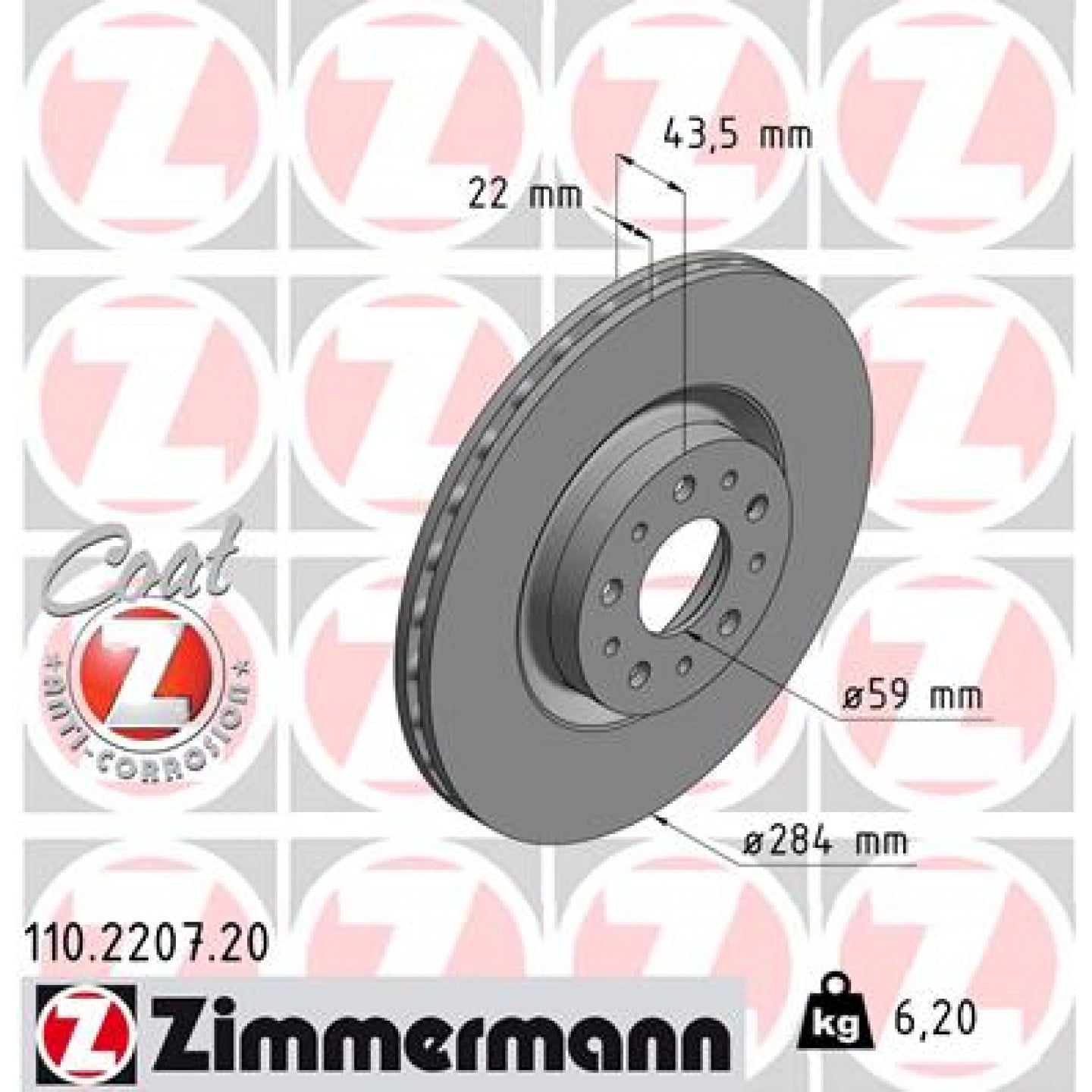 Brzdový kotouč ZIMMERMANN 110.2207.20