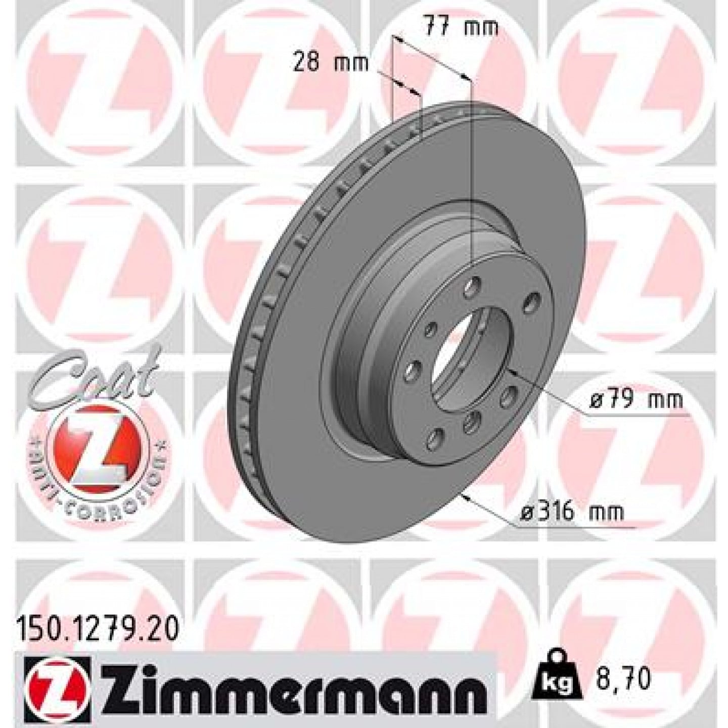Brzdový kotouč ZIMMERMANN 150.1279.20