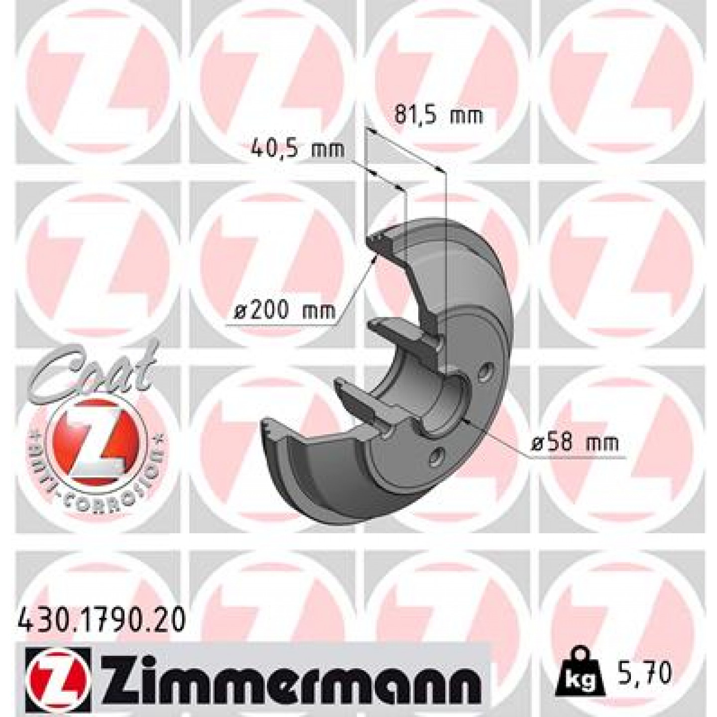 Bremstrommel ZIMMERMANN 430.1790.20