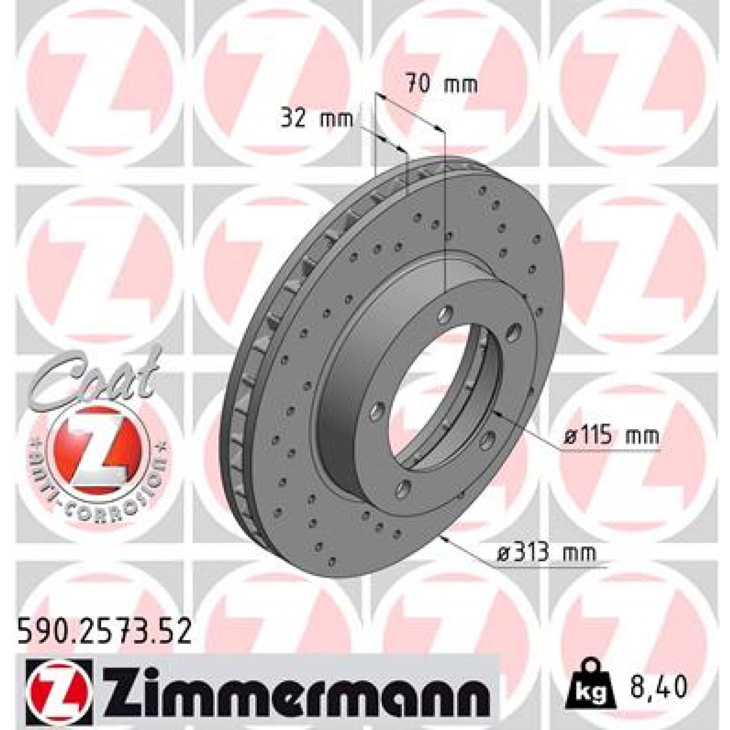 Bremsscheibe ZIMMERMANN 590.2573.52
