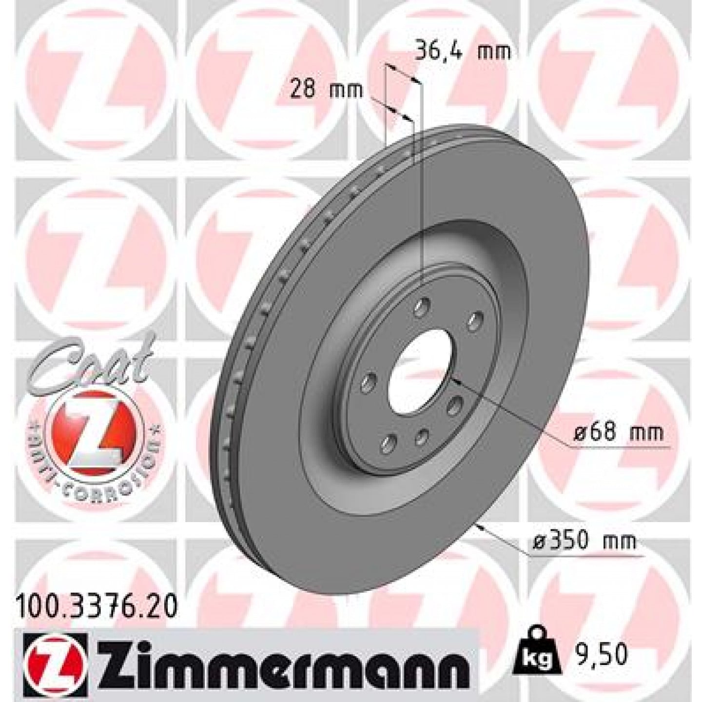 Remschijf ZIMMERMANN 100.3376.20