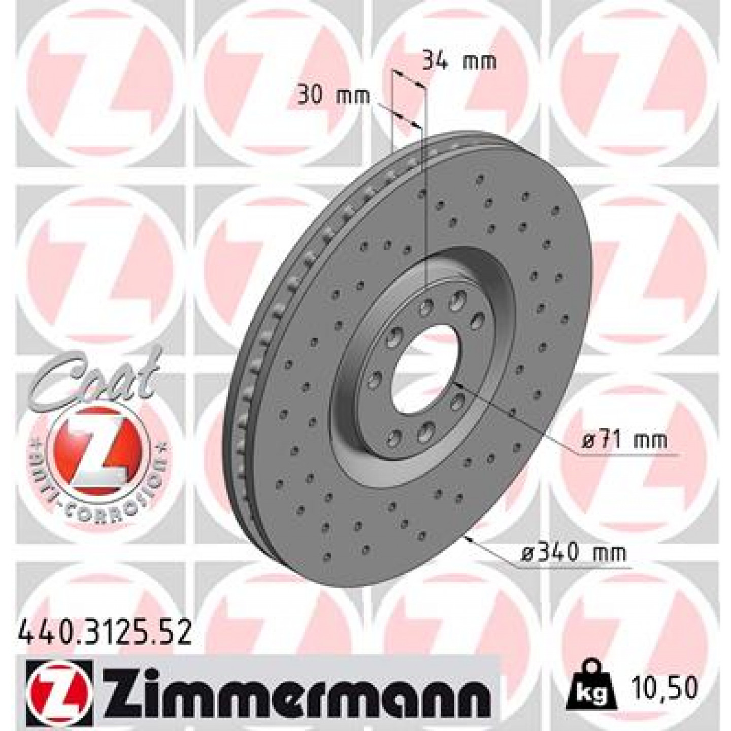 Bremsscheibe ZIMMERMANN 440.3125.52