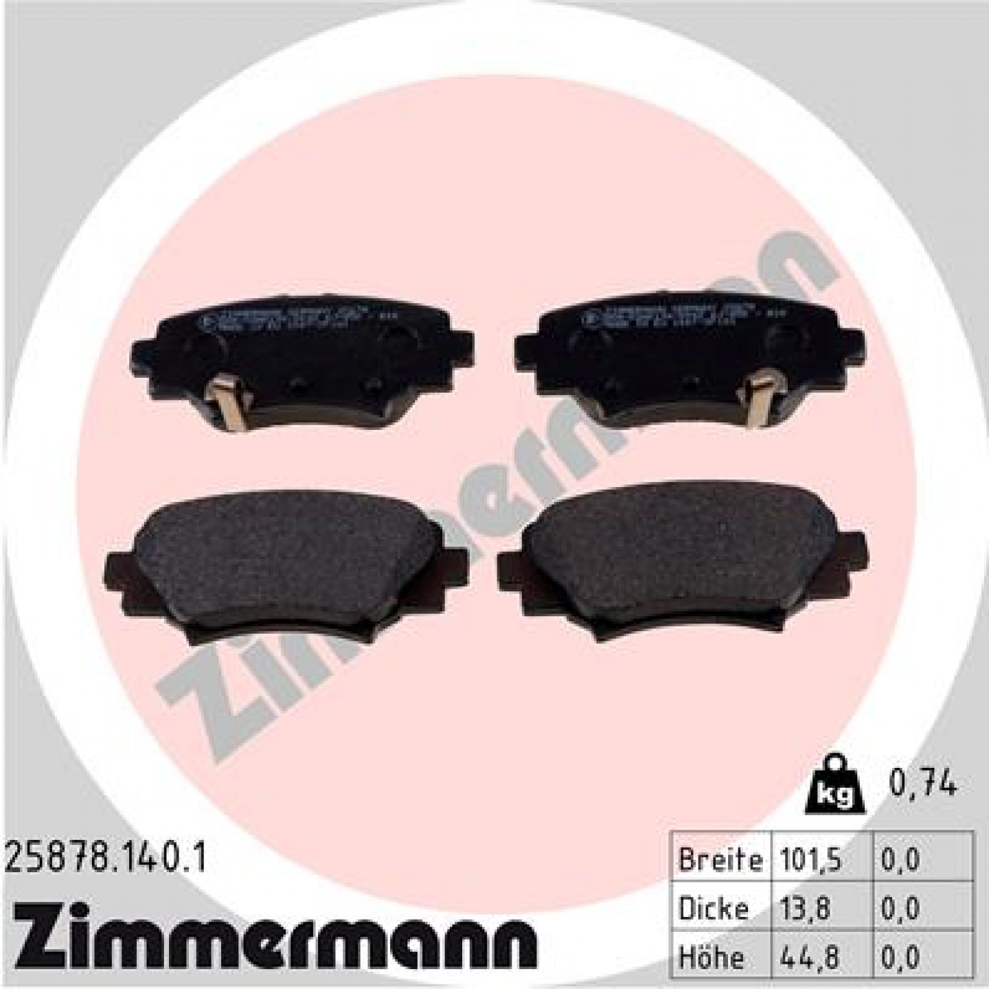 Bremseklodser ZIMMERMANN 25878.140.1
