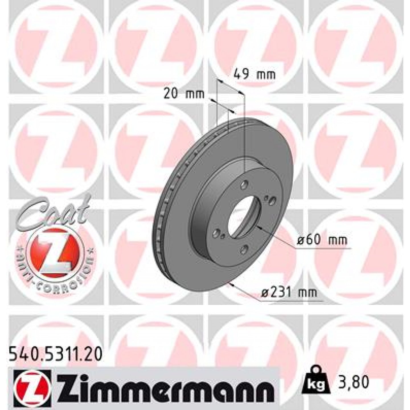 Bremsscheibe ZIMMERMANN 540.5311.20