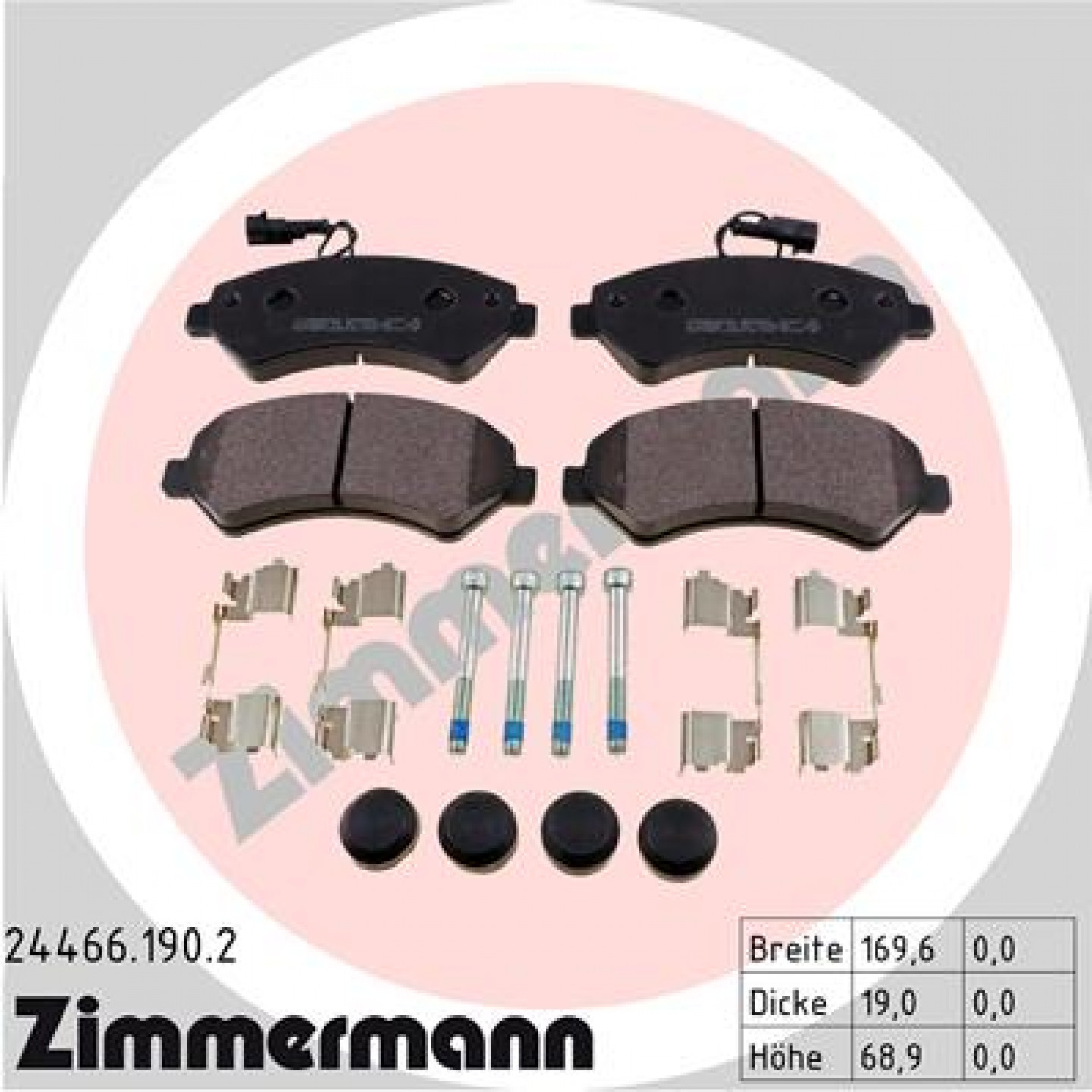Kit pastiglie freno, Freno a disco ZIMMERMANN 24466.190.2