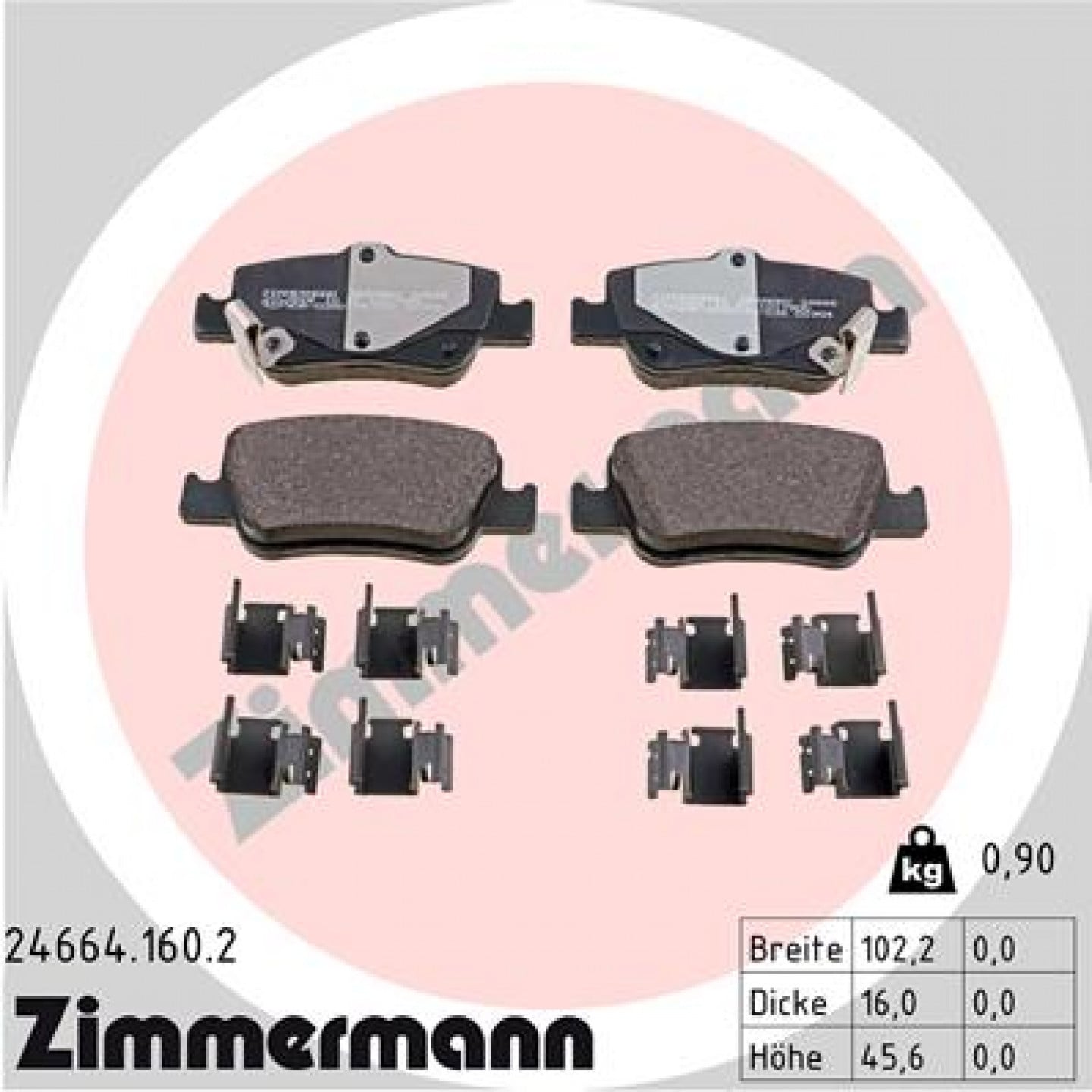 Bremseklodser ZIMMERMANN 24664.160.2