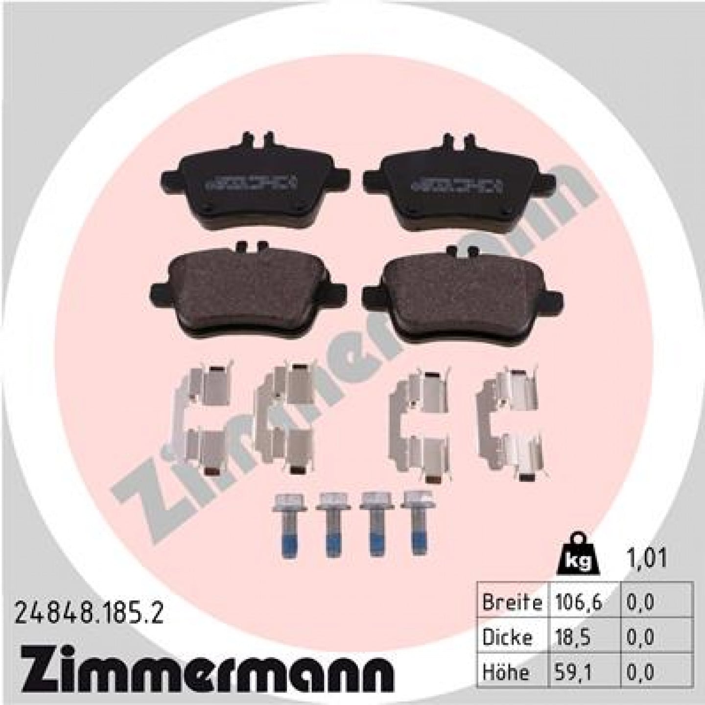Kit pastiglie freno, Freno a disco ZIMMERMANN 24848.185.2