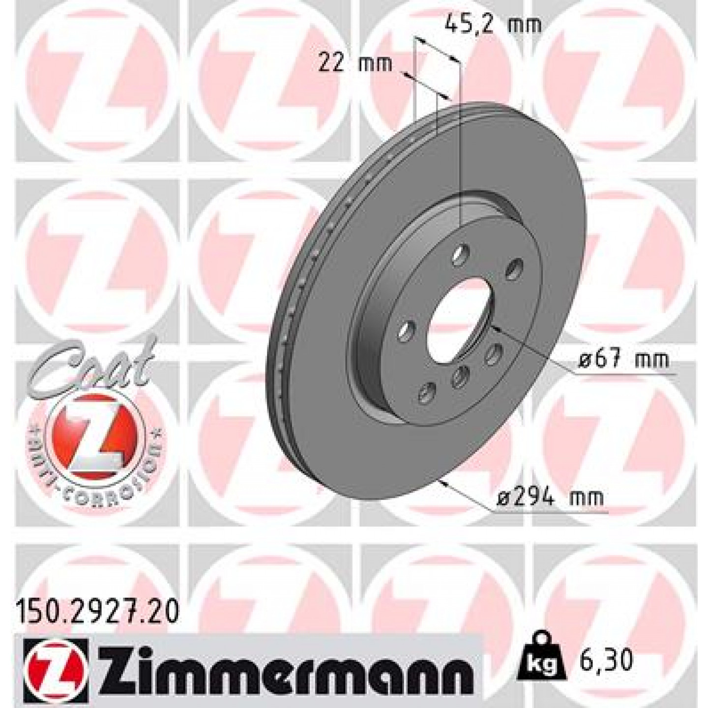Remschijf ZIMMERMANN 150.2927.20