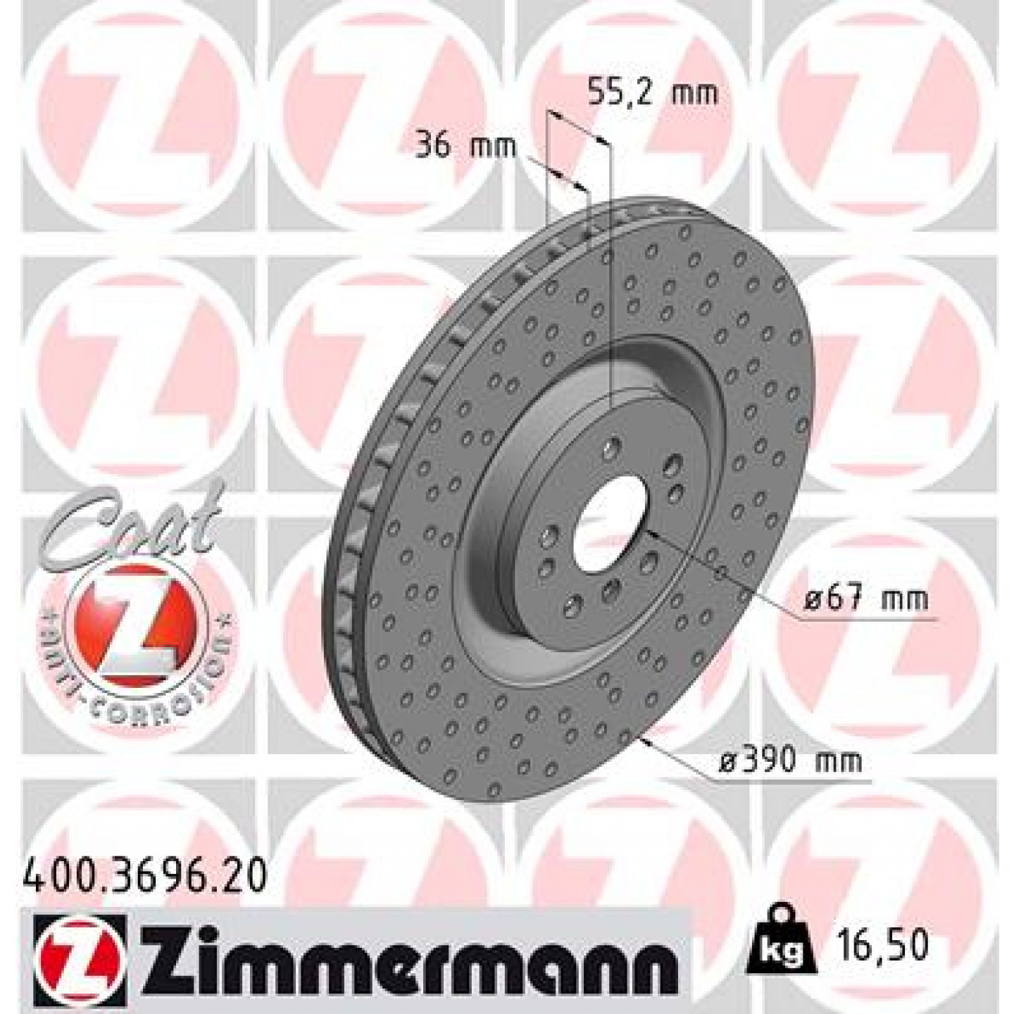 Remschijf ZIMMERMANN 400.3696.20