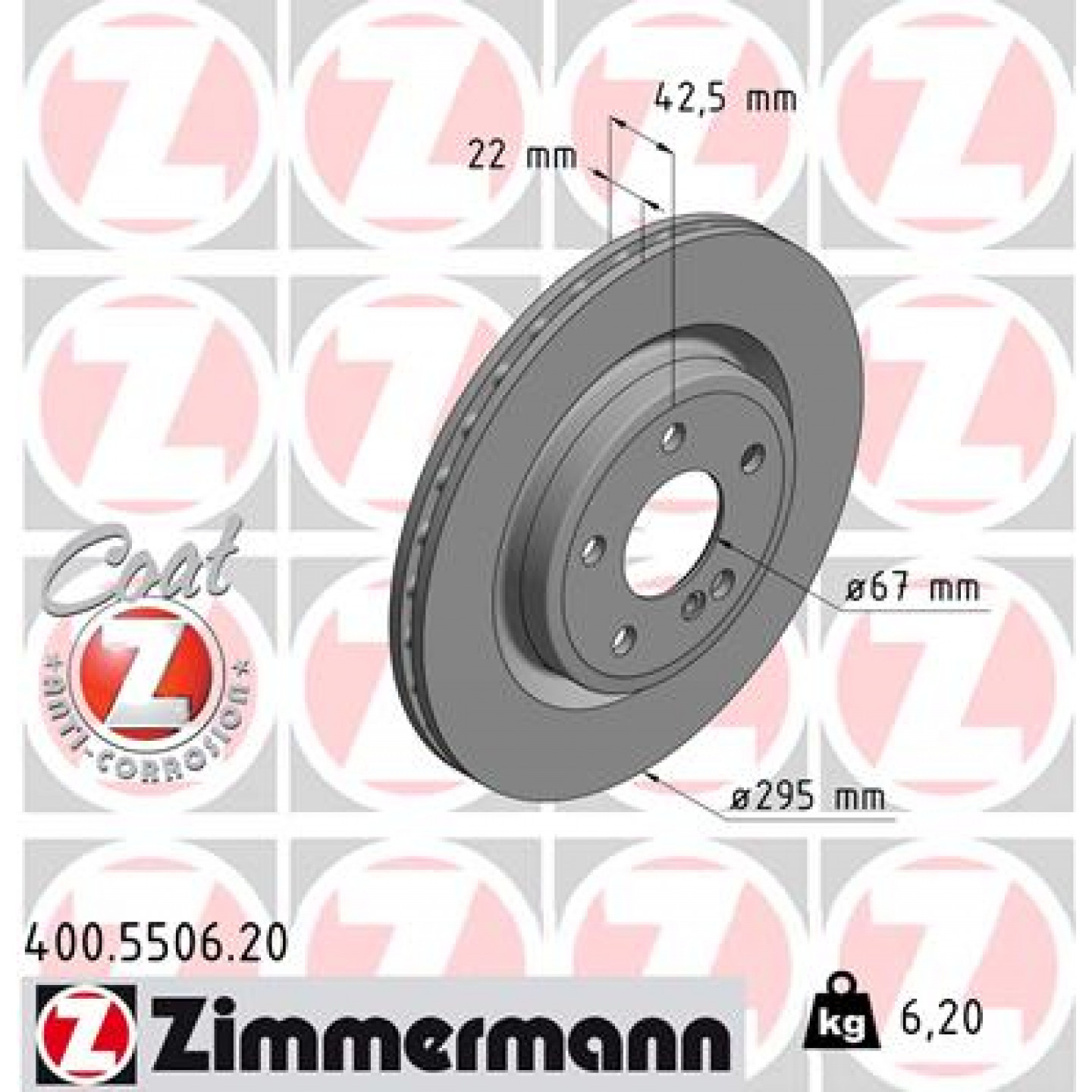 Bremseskive ZIMMERMANN 400.5506.20
