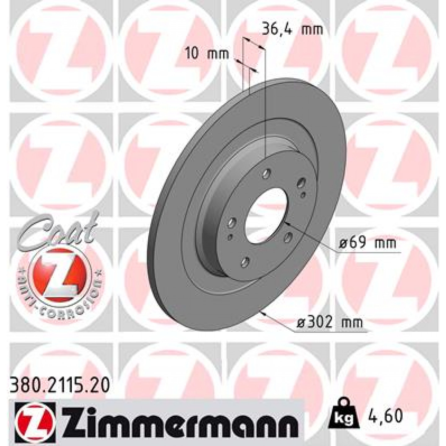 Brzdový kotouč ZIMMERMANN 380.2115.20