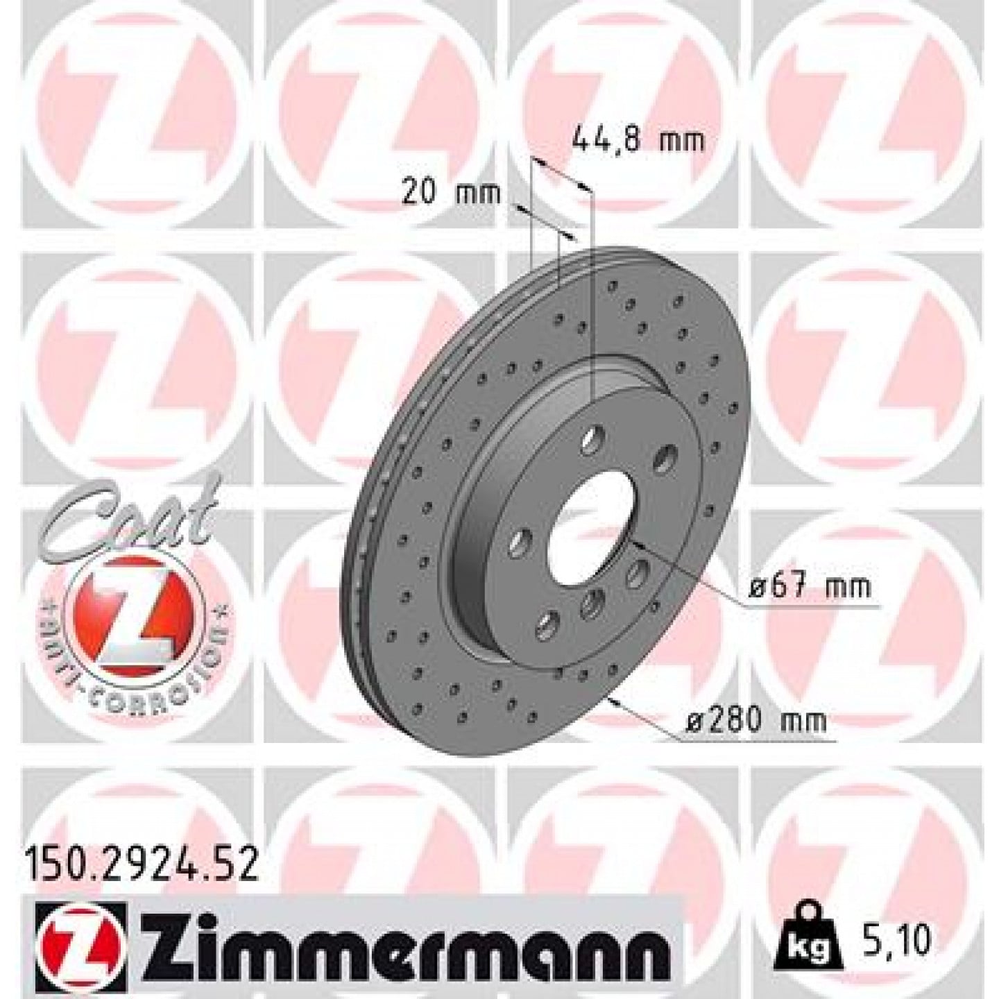 Brzdový kotouč ZIMMERMANN 150.2924.52