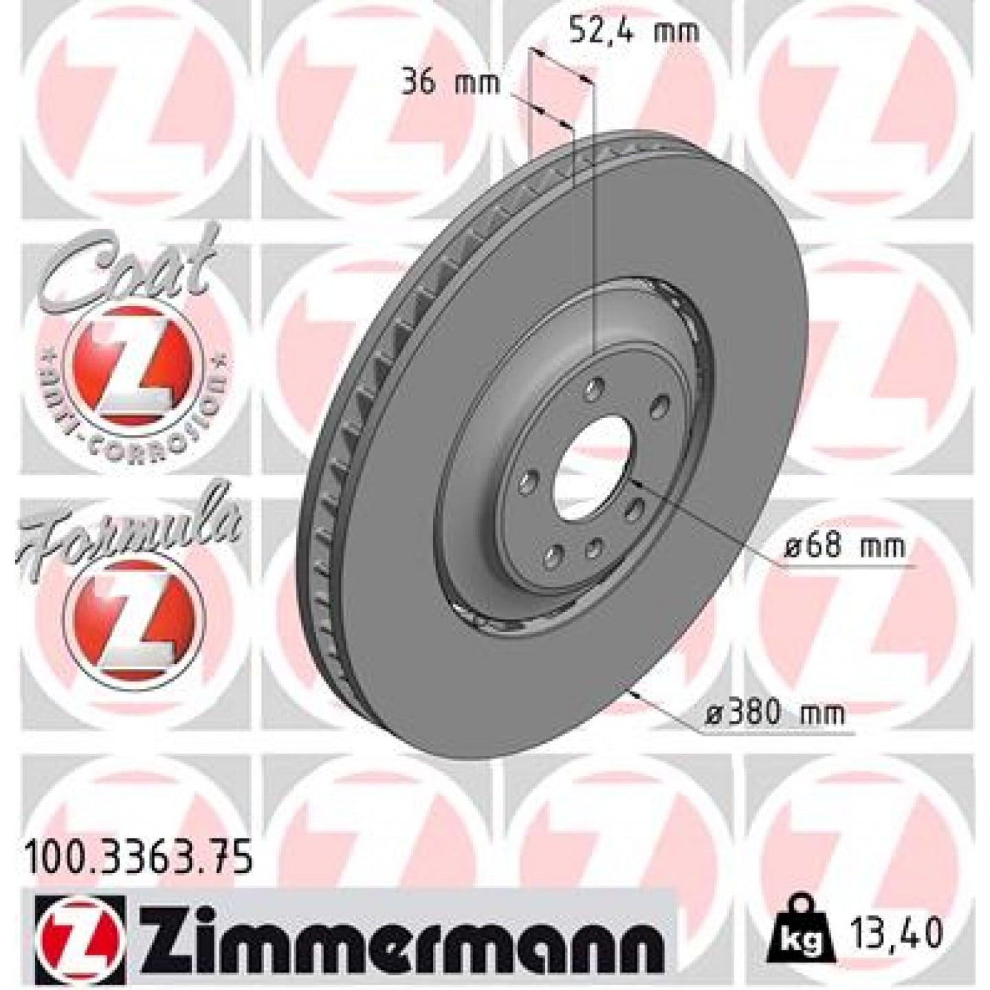 Brake Disc ZIMMERMANN 100.3363.75 - Trodo.com