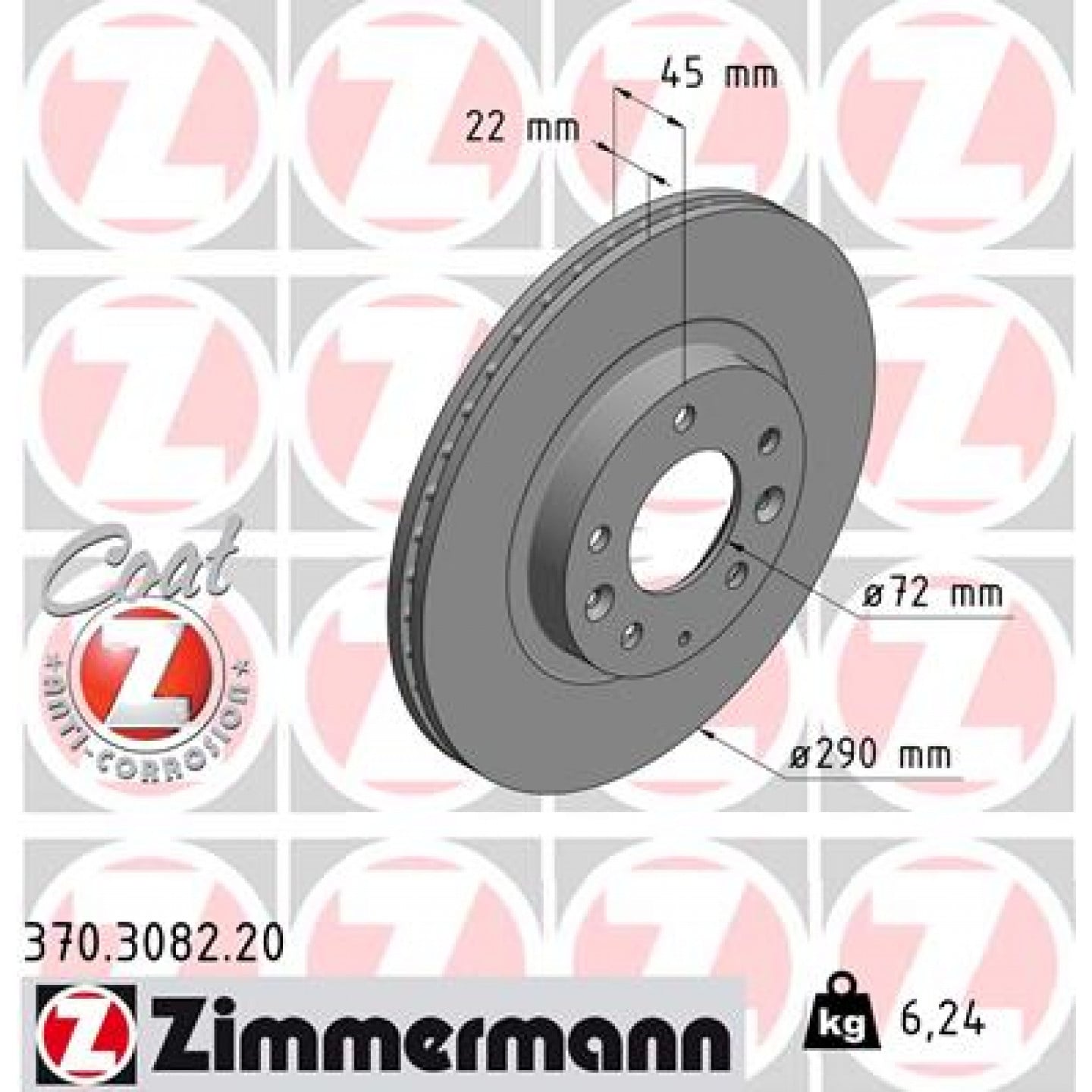 Bremsscheibe ZIMMERMANN 370.3082.20