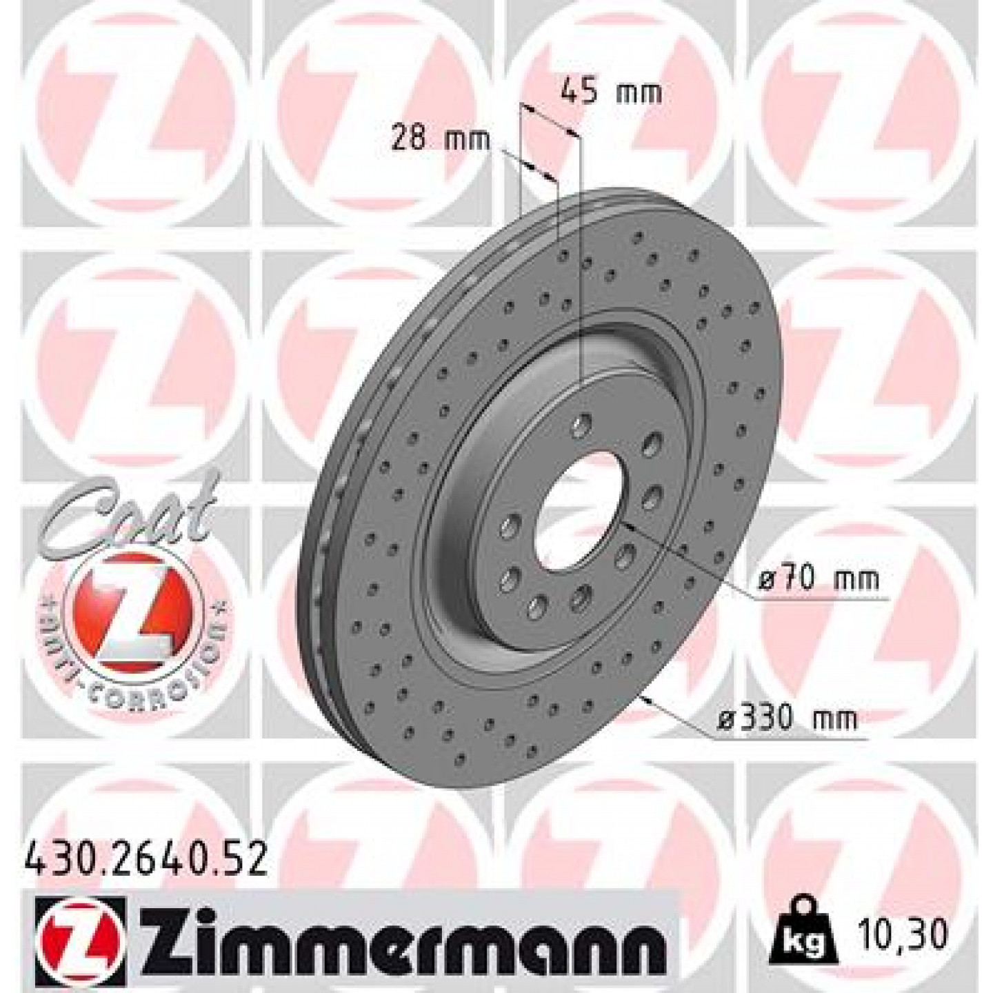 Brzdový kotouč ZIMMERMANN 430.2640.52