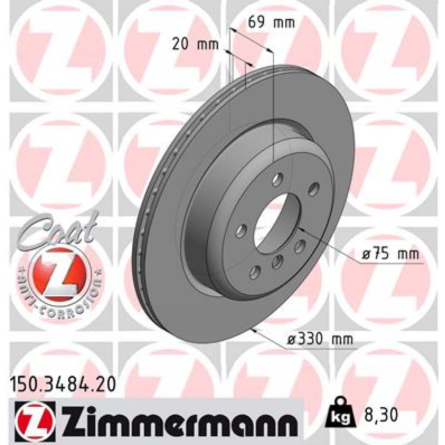 Brzdový kotouč ZIMMERMANN 150.3484.20