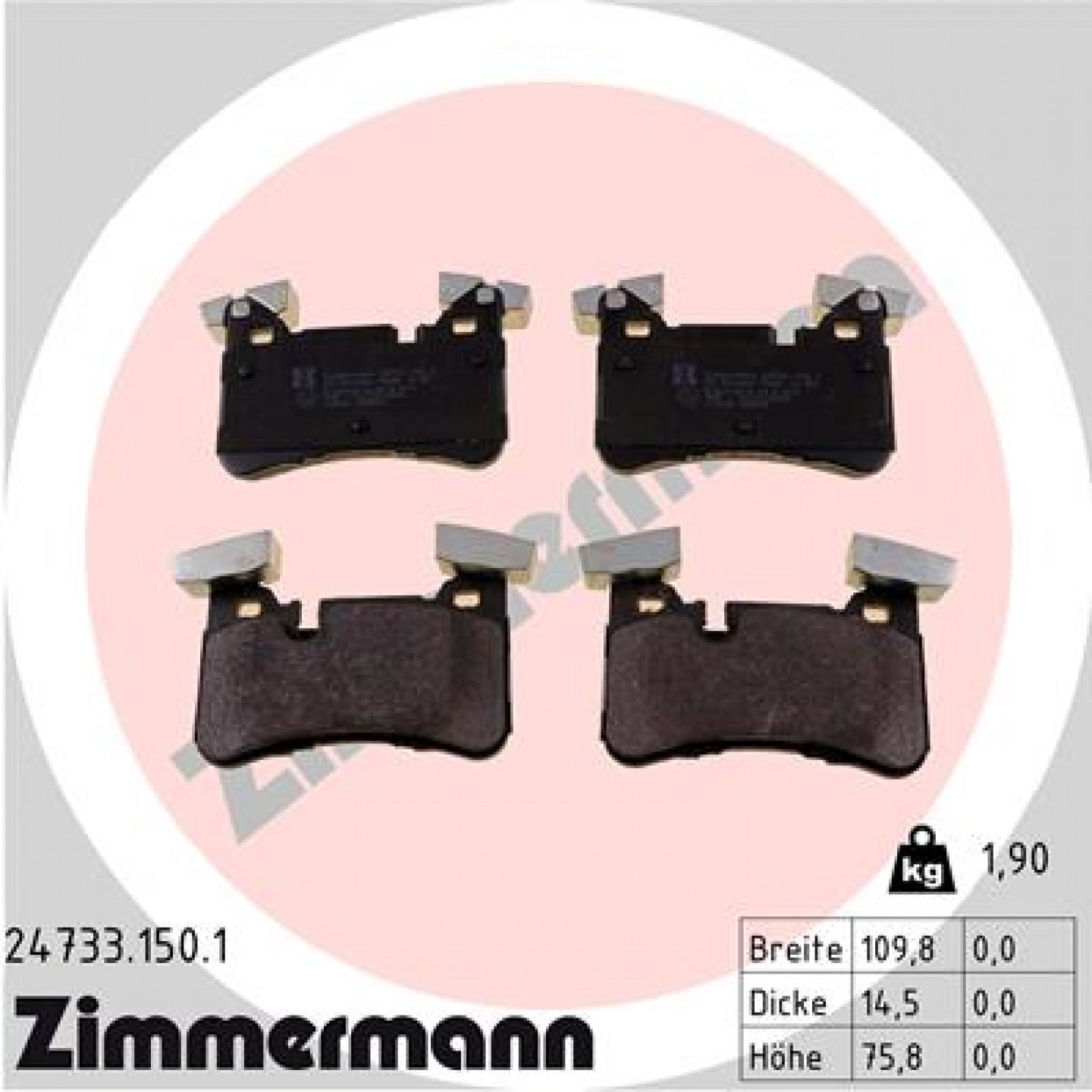 Bremseklodser ZIMMERMANN 24733.150.1