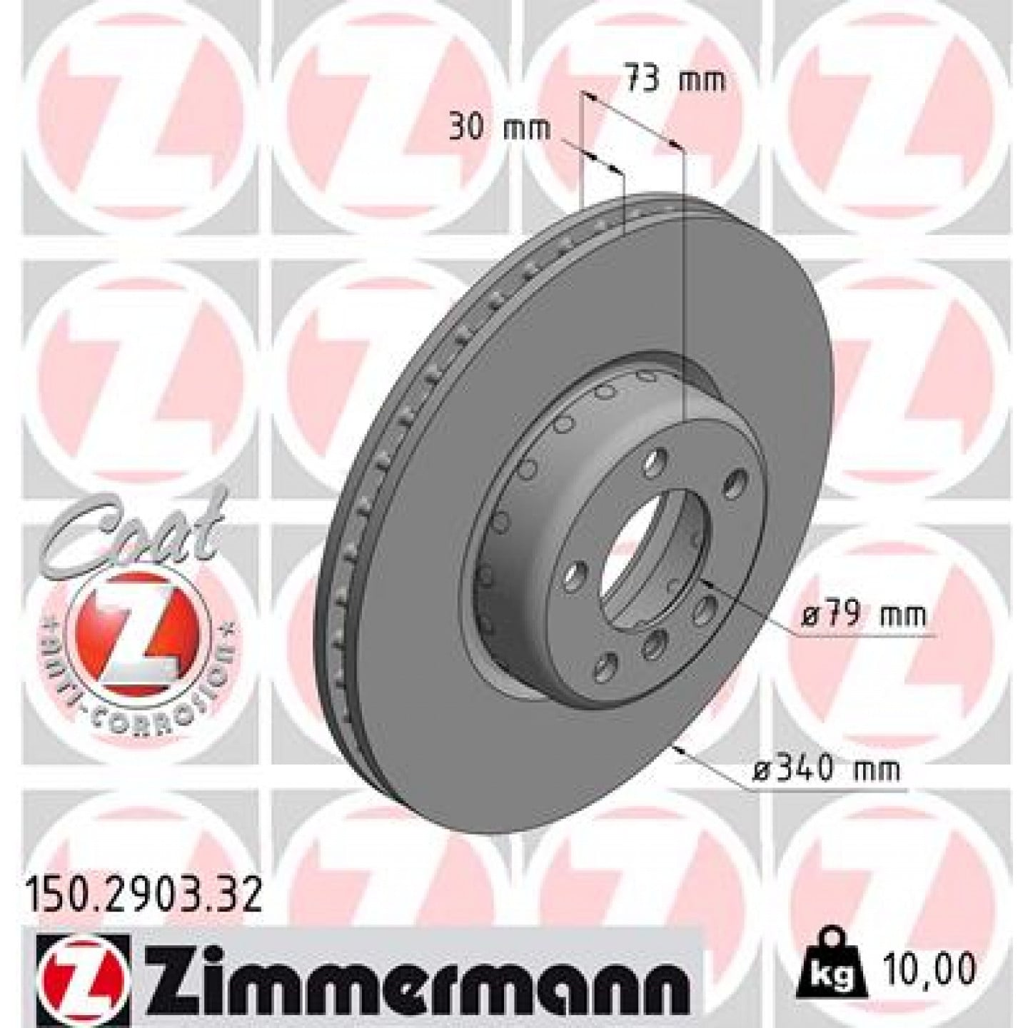 Bremseskive ZIMMERMANN 150.2903.32
