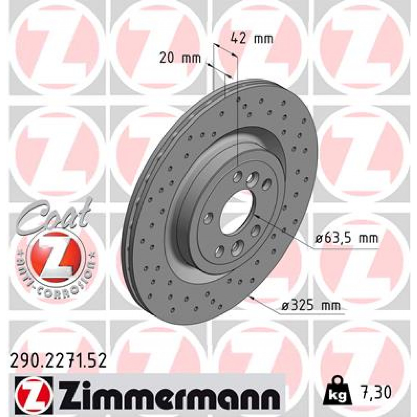 Bremseskive ZIMMERMANN 290.2271.52