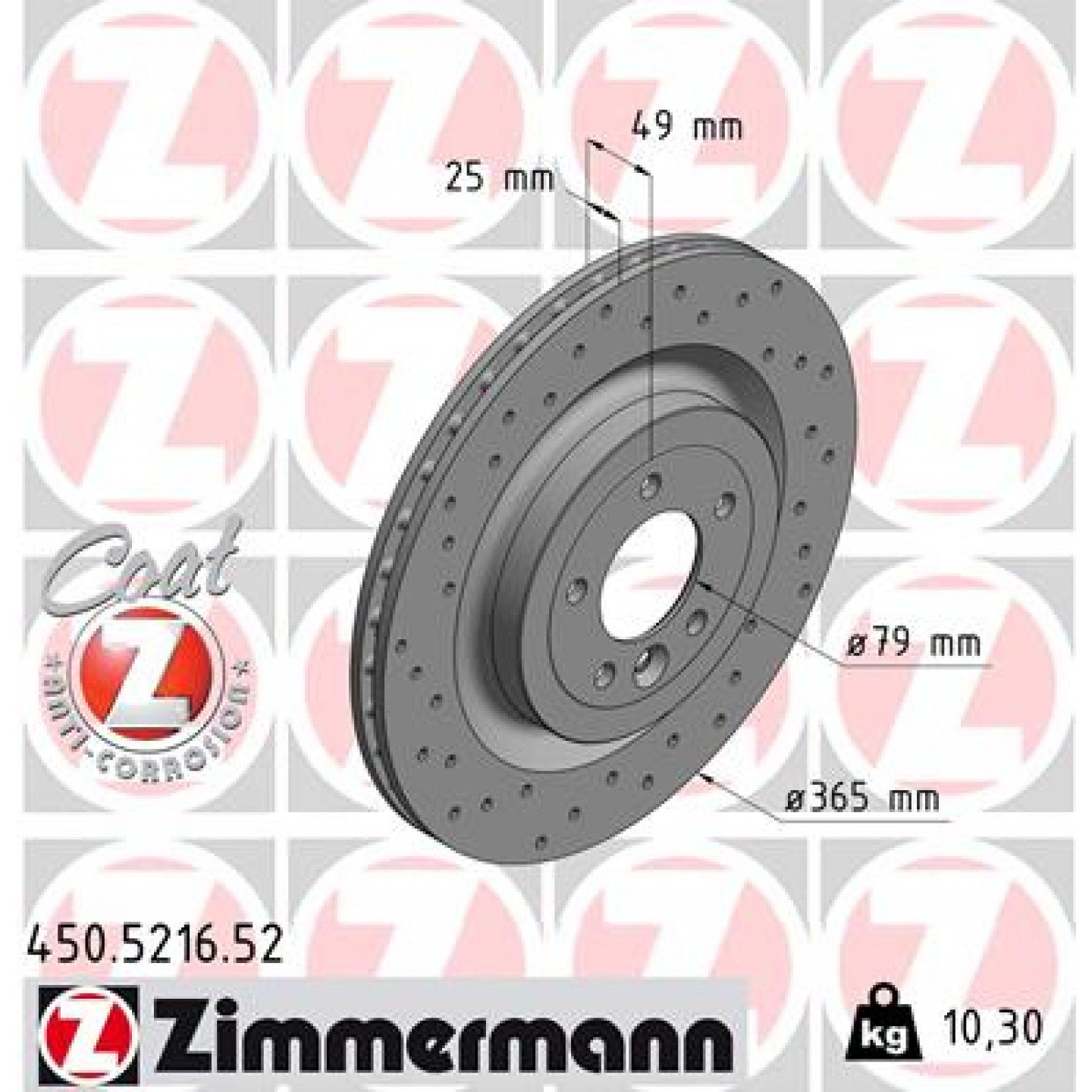 Bremseskive ZIMMERMANN 450.5216.52
