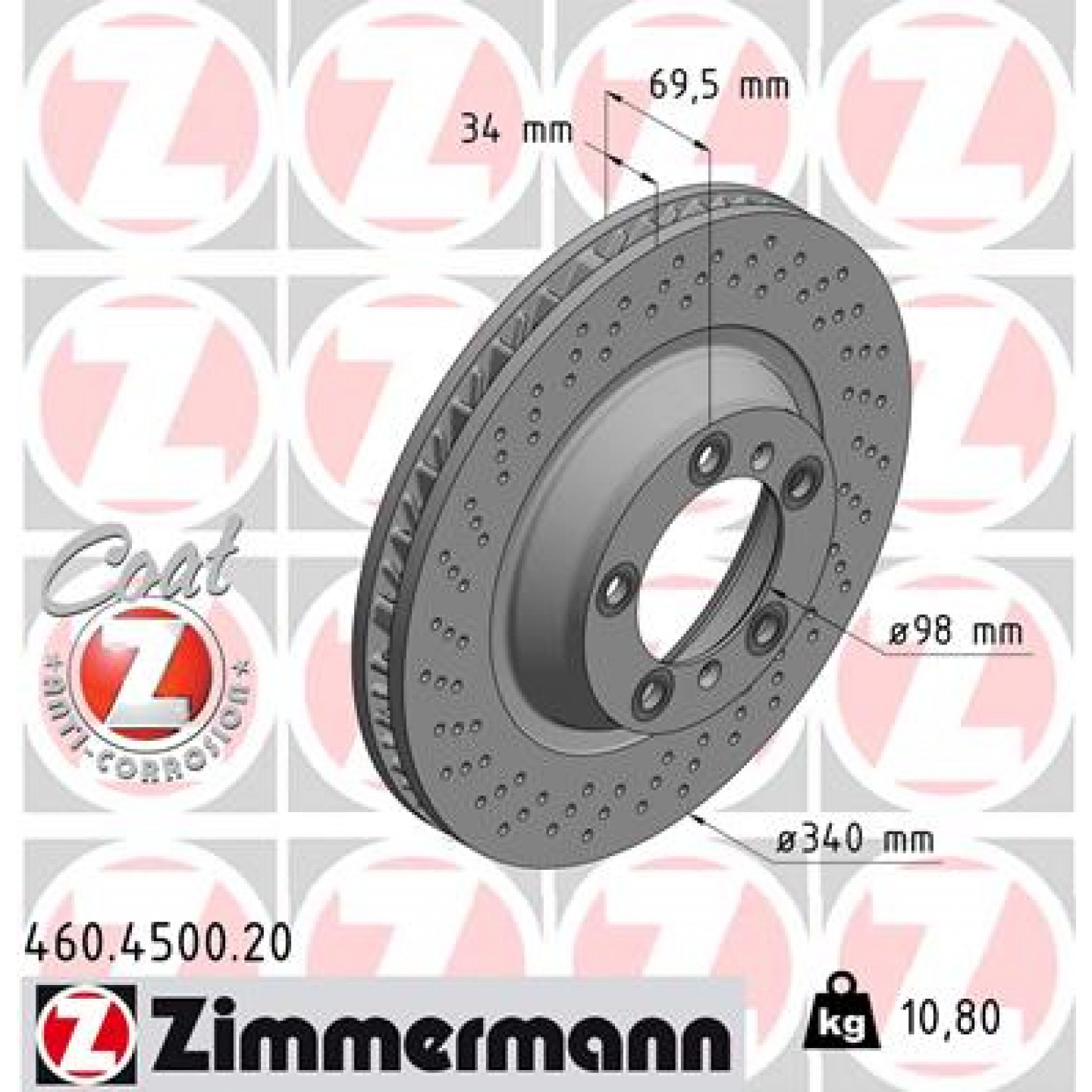 Remschijf ZIMMERMANN 460.4501.20