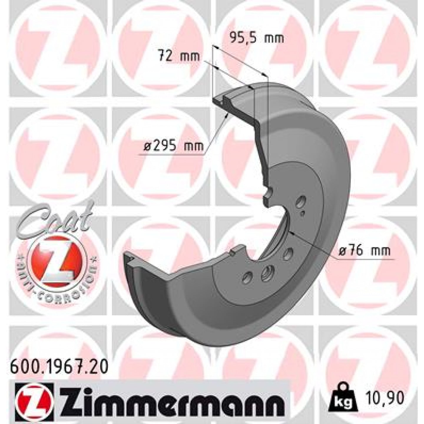 Bremsetromle ZIMMERMANN 600.1967.20