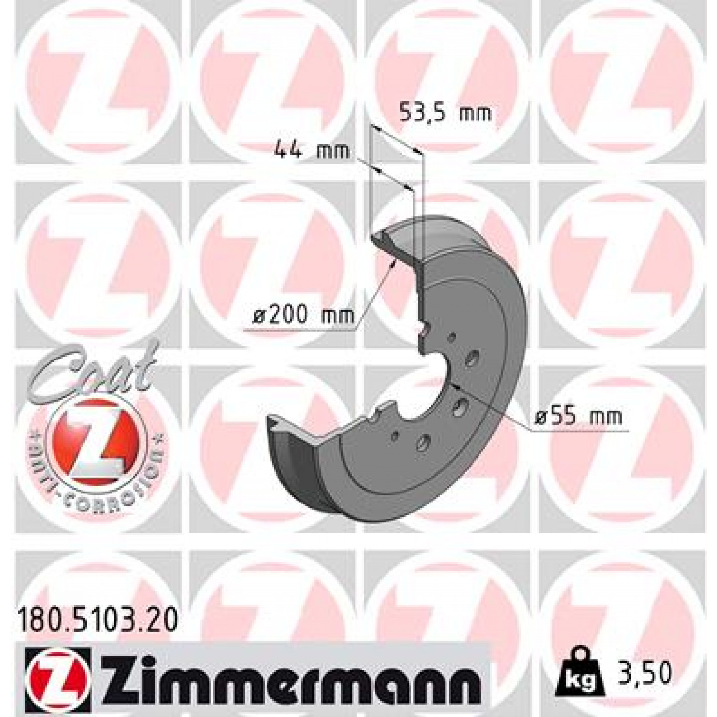 Bremstrommel ZIMMERMANN 180.5103.20