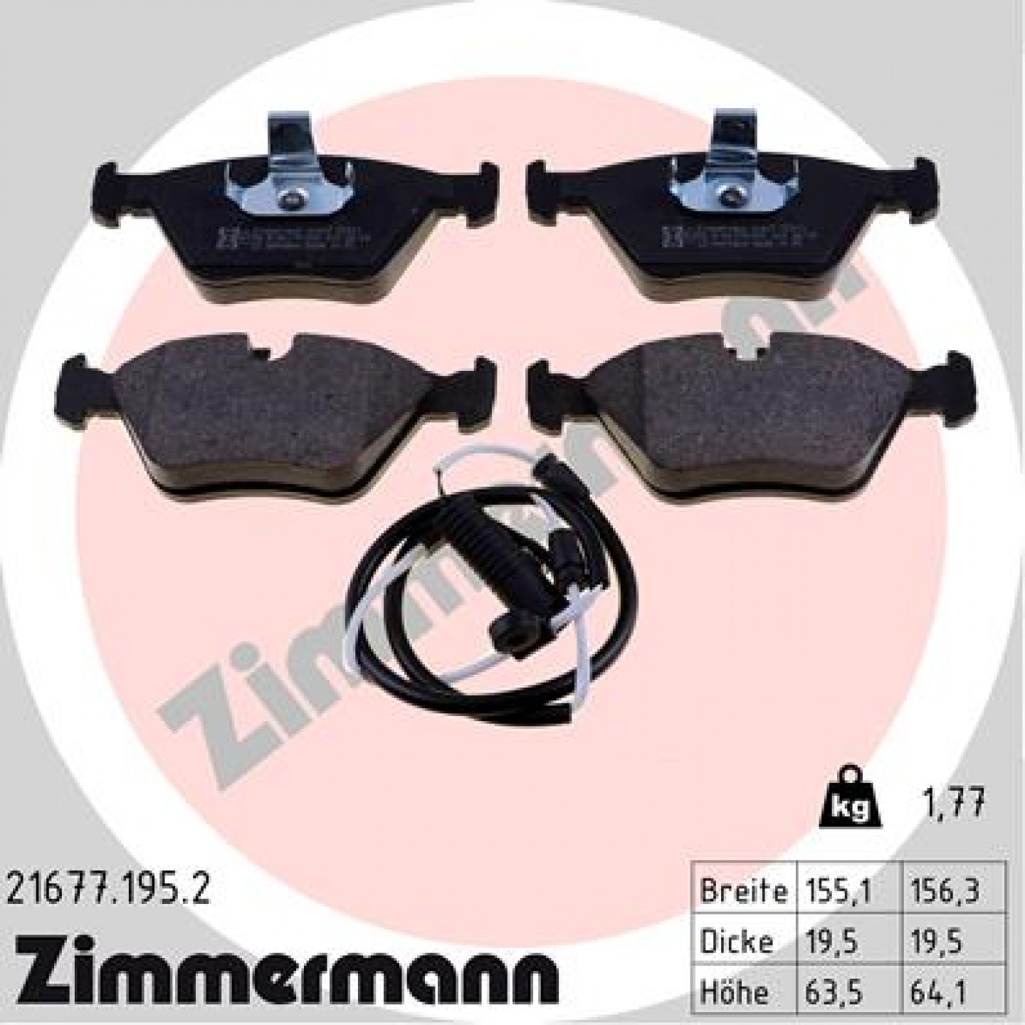 Bremseklodser ZIMMERMANN 21677.195.2