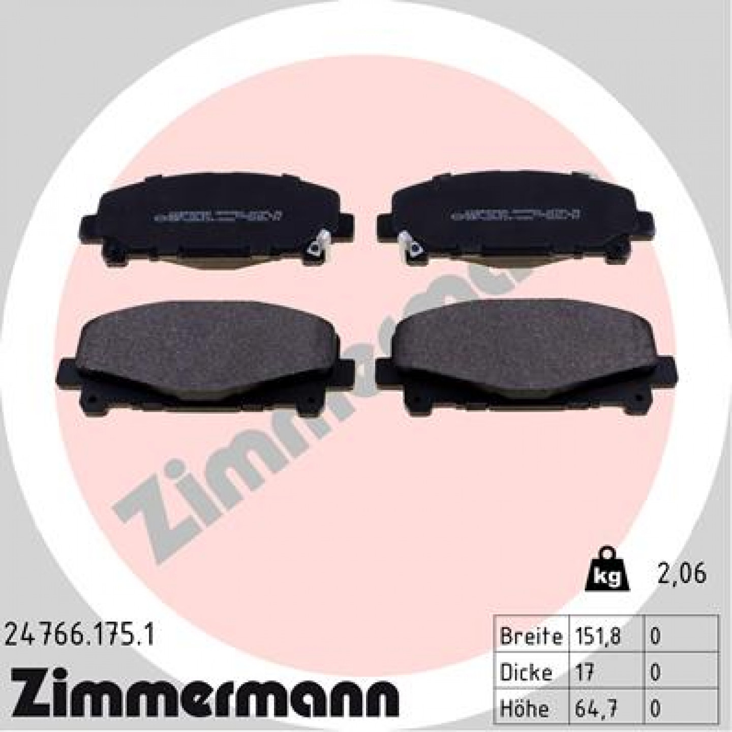 Bremseklodser ZIMMERMANN 24766.175.1