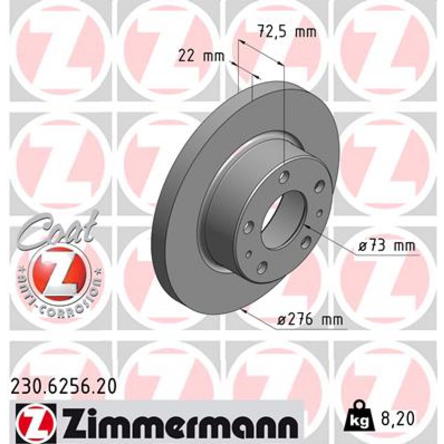 Bremseskive ZIMMERMANN 230.6256.20