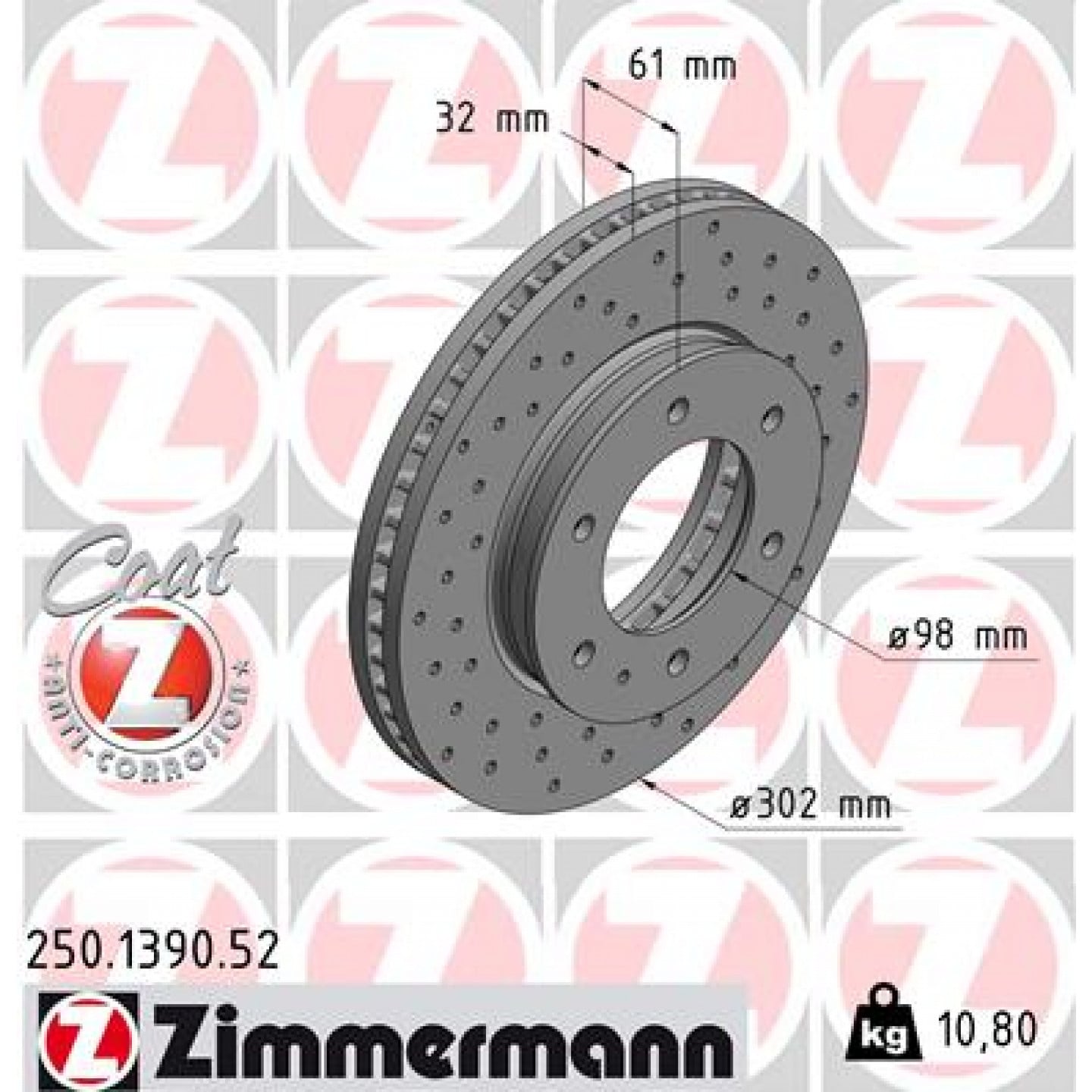 Brzdový kotouč ZIMMERMANN 250.1390.52