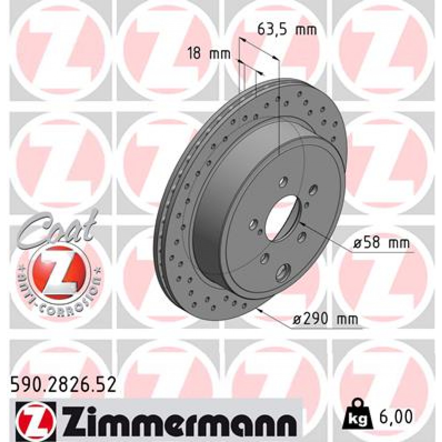 Bremsscheibe ZIMMERMANN 590.2826.52