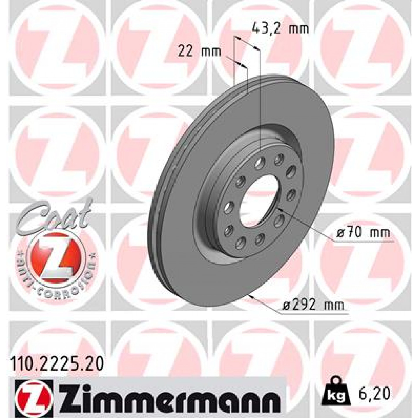 Remschijf ZIMMERMANN 110.2225.20