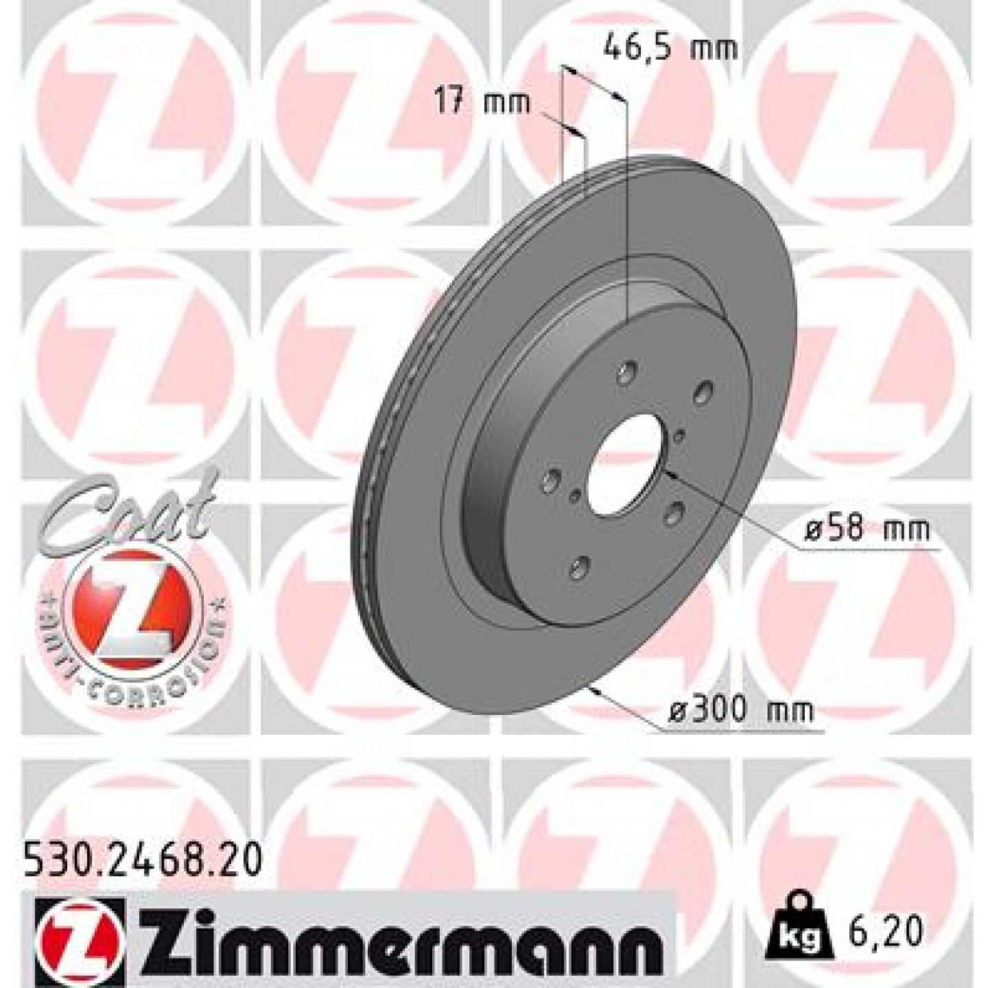 Bremsscheibe ZIMMERMANN 530.2468.20
