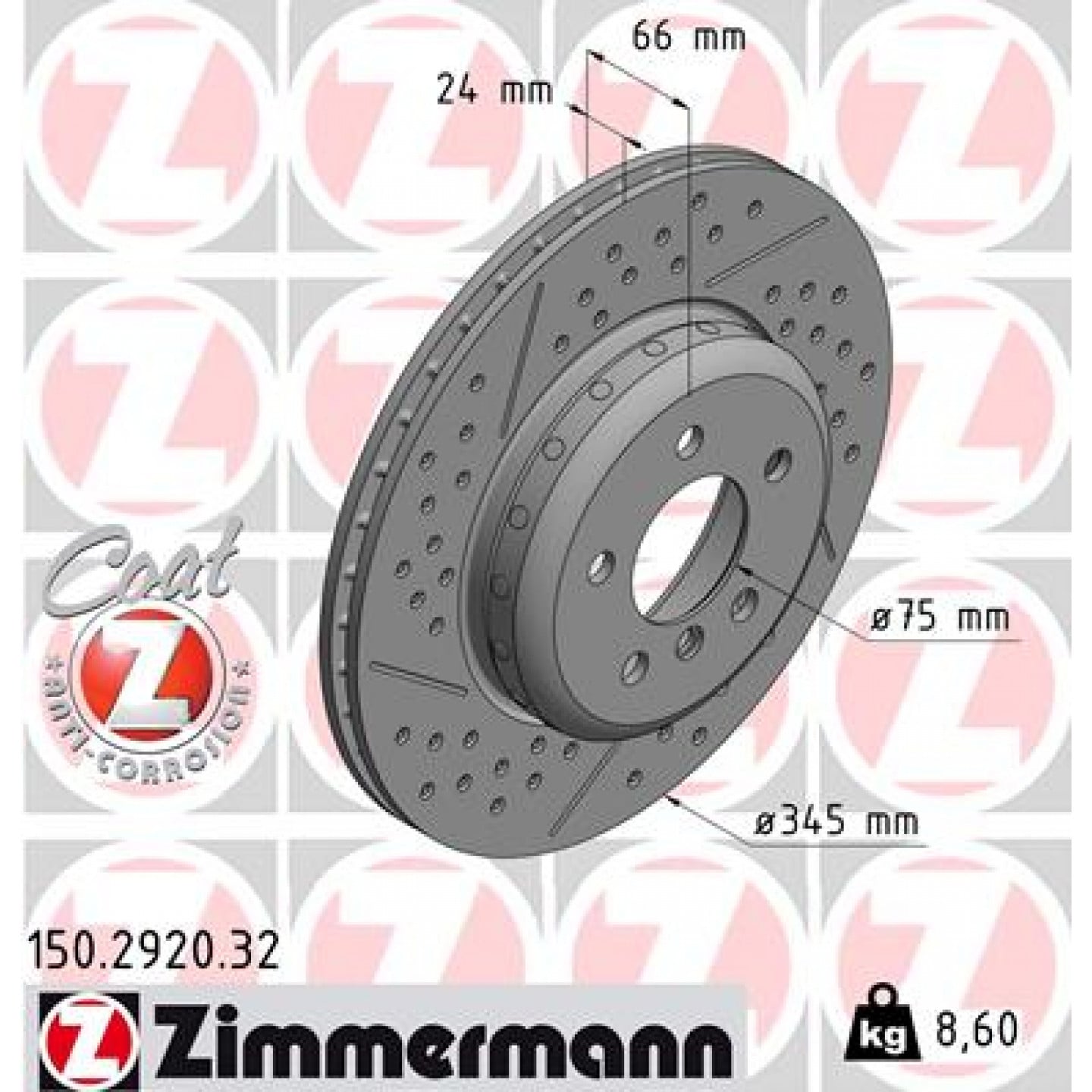 Remschijf ZIMMERMANN 150.2920.32
