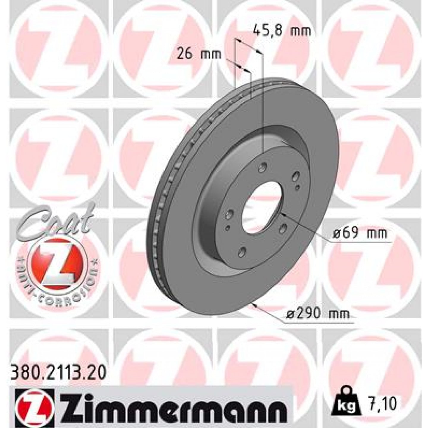 Bremseskive ZIMMERMANN 380.2113.20